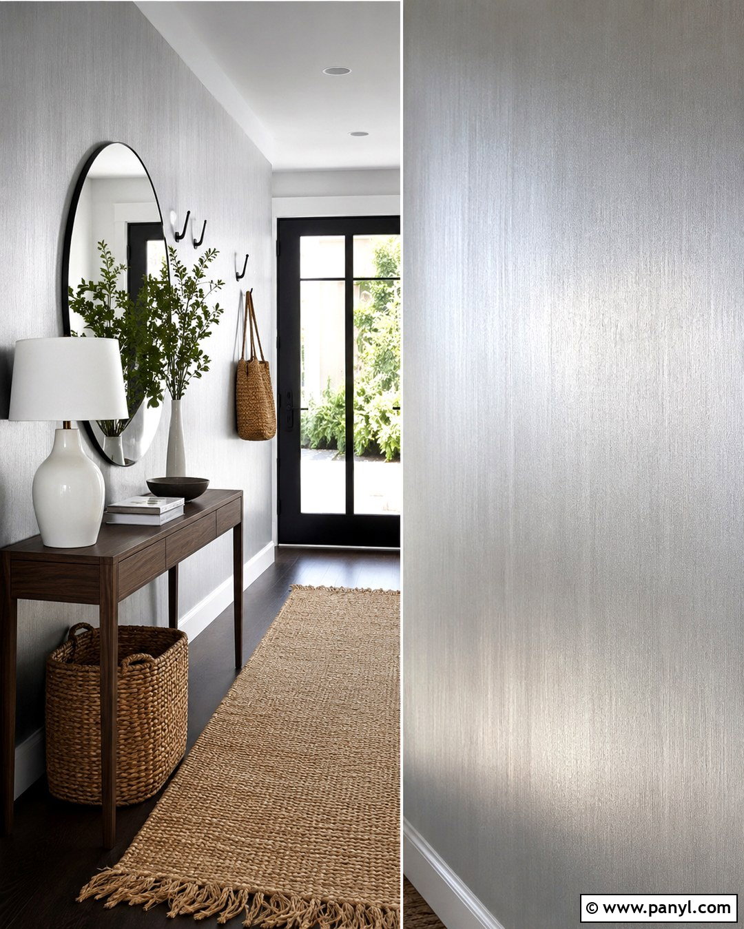Metallic Silver Entryway Wall - 20 Metallic Silver Paint Walls