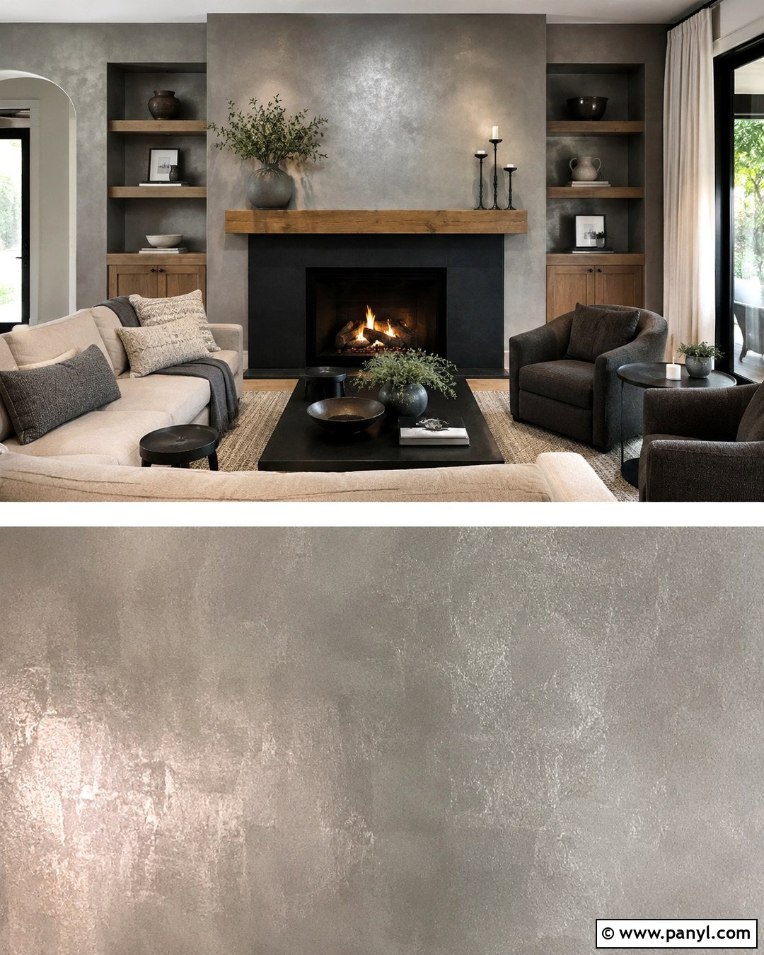 Metallic Silver Fireplace Wall - 20 Metallic Silver Paint Walls