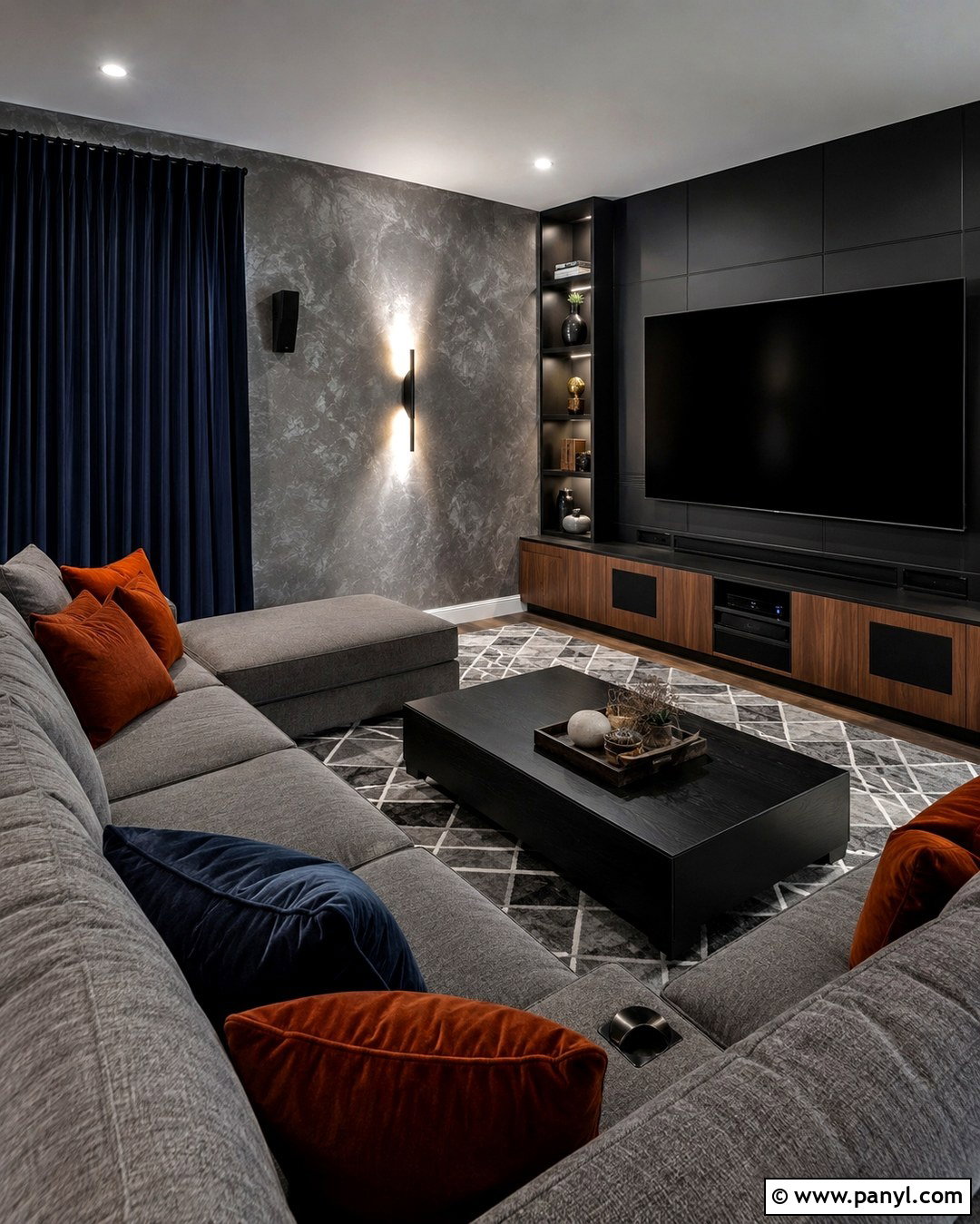 Metallic Silver Media Room Wall - 20 Metallic Silver Paint Walls
