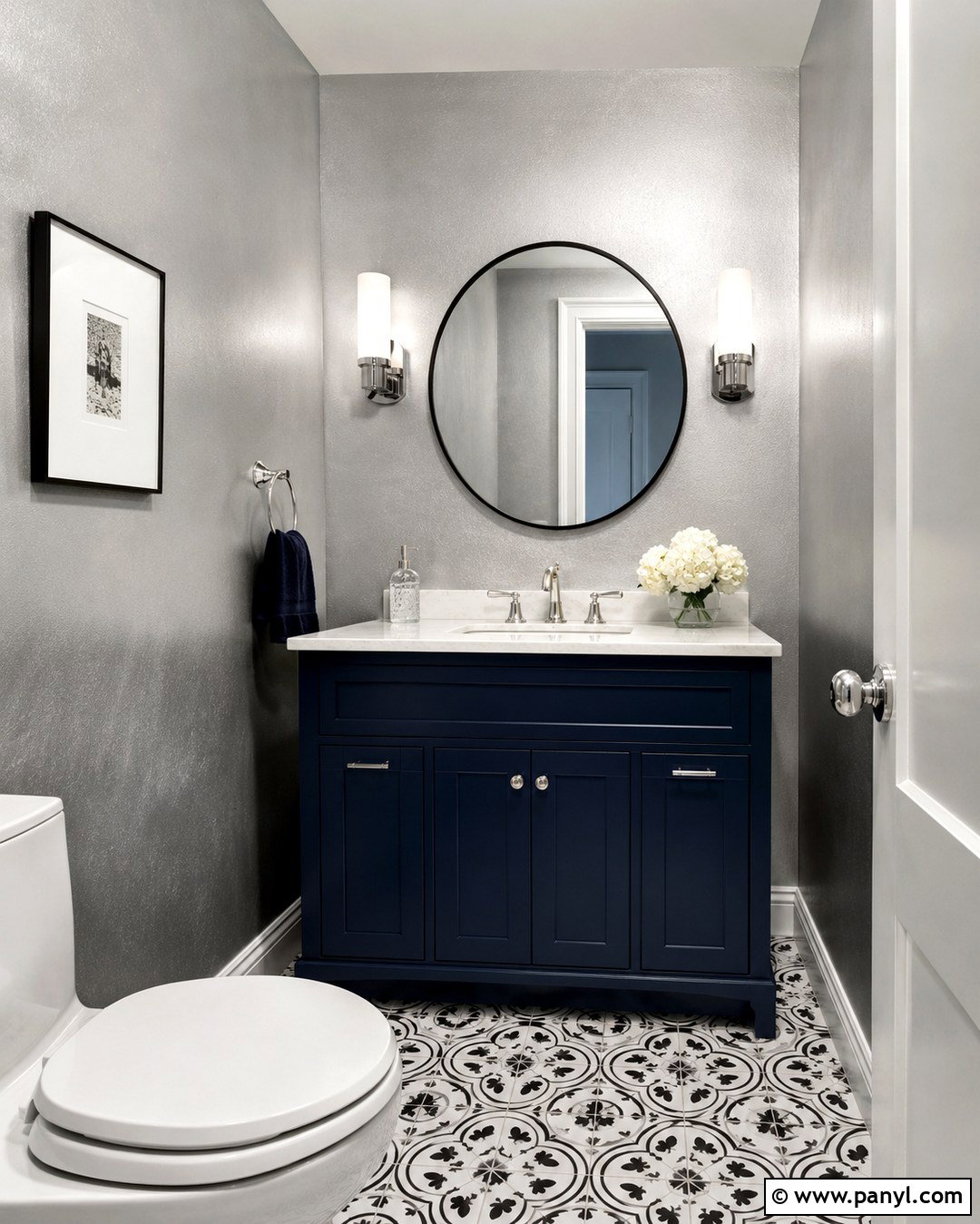 Metallic Silver Powder Room Walls - 20 Metallic Silver Paint Walls