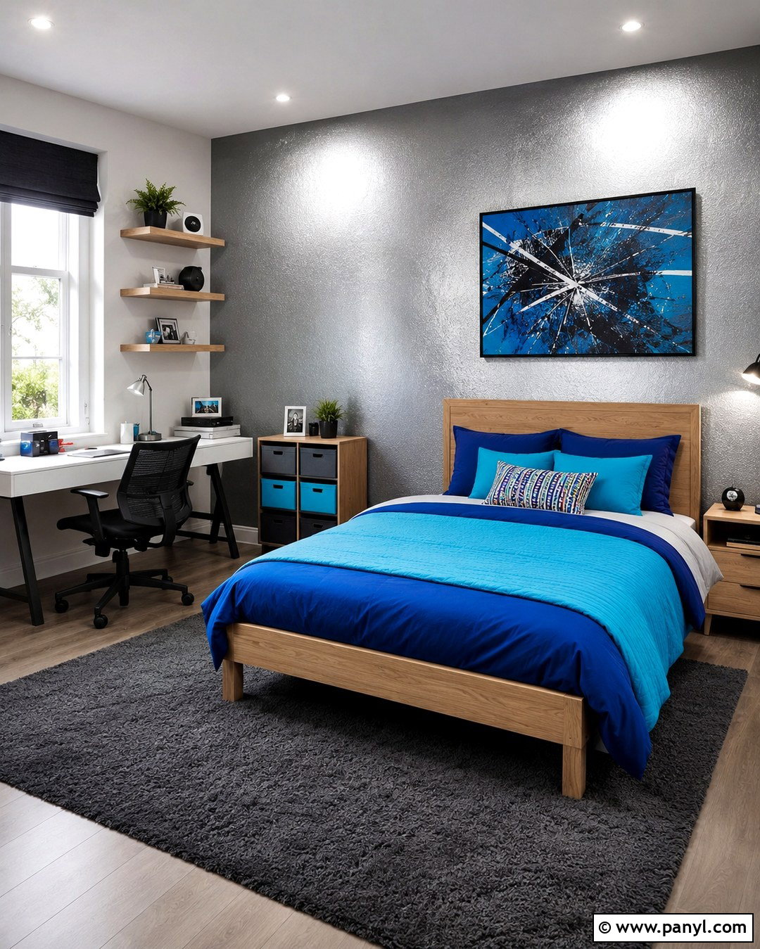 Metallic Silver Teen Bedroom Wall - 20 Metallic Silver Paint Walls