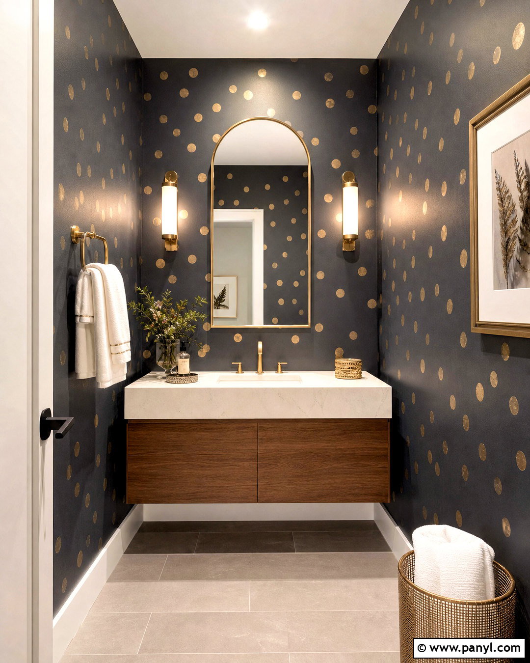 Metallic Spot Wallpaper Powder Room - 20 spot wallpaper ideas