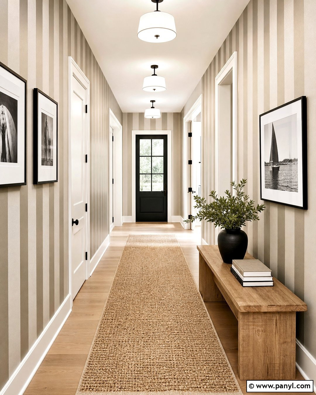 Metallic Striped Hallway Wall - 35 metallic paint walls