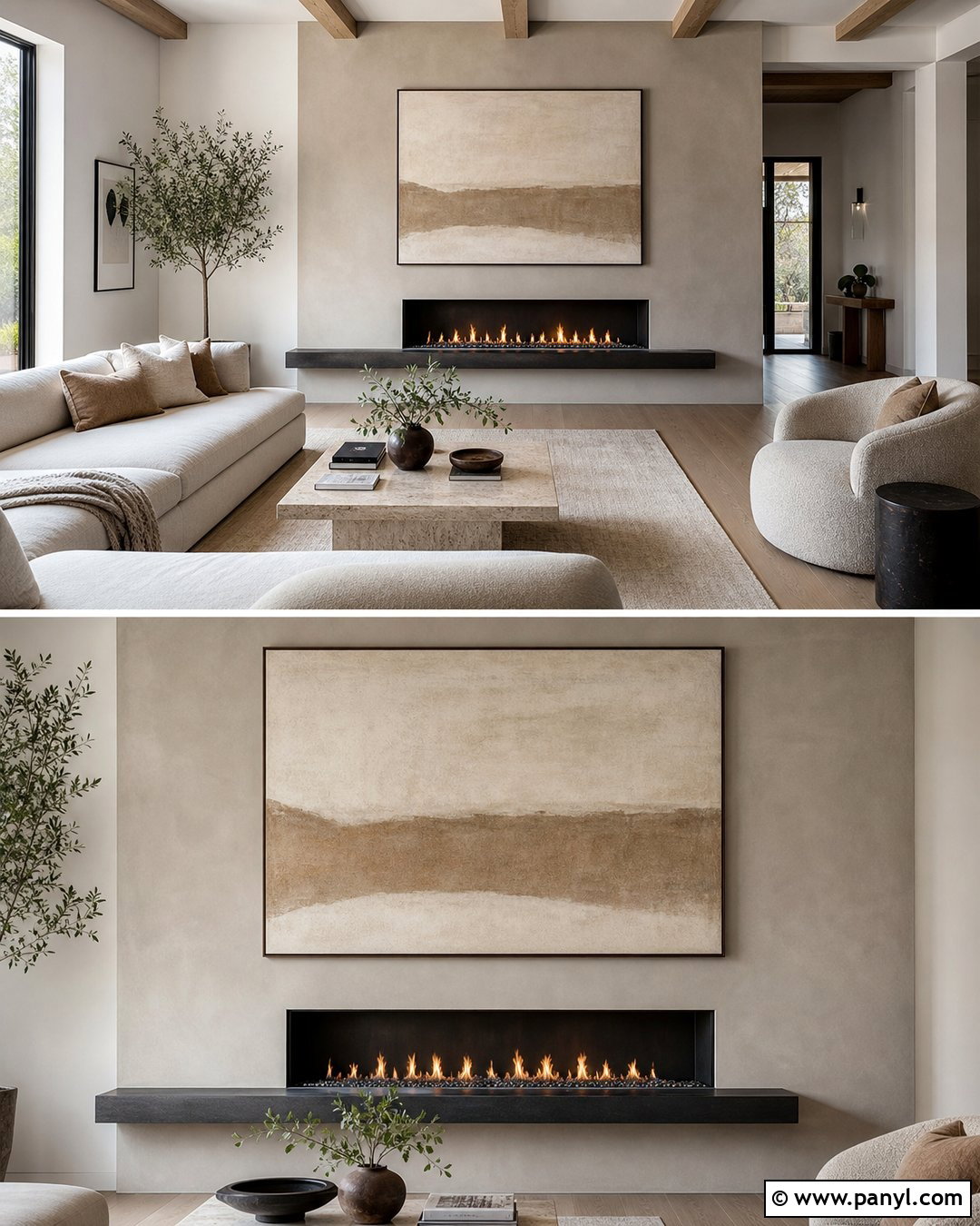 Microcement Fireplace Accent Wall - 25 Accent Wall Above Fireplace Ideas