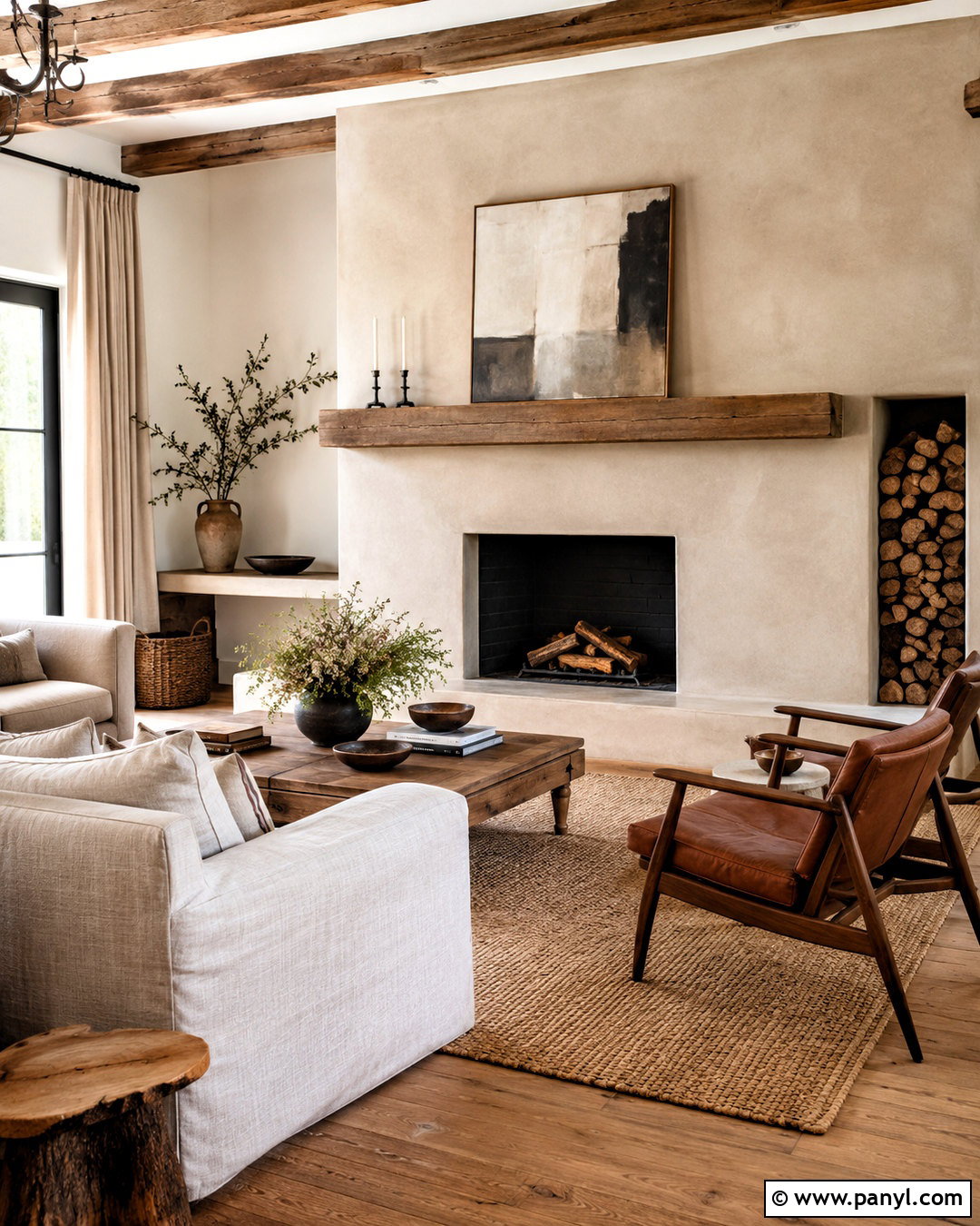 Microcement Fireplace Wall - 20 latest wall designs for living room ideas