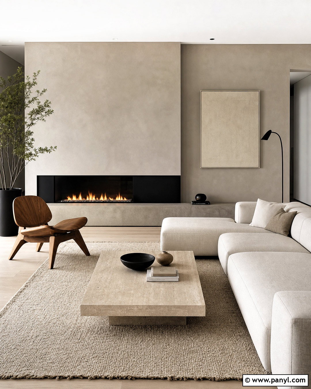 Microcement Fireplace Wall - 20 flat fireplace wall ideas