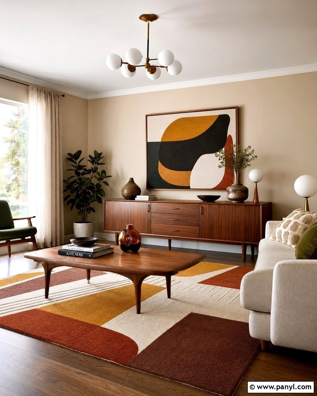 Mid Century Beige Walls - 35 Beige Wall Colour Ideas