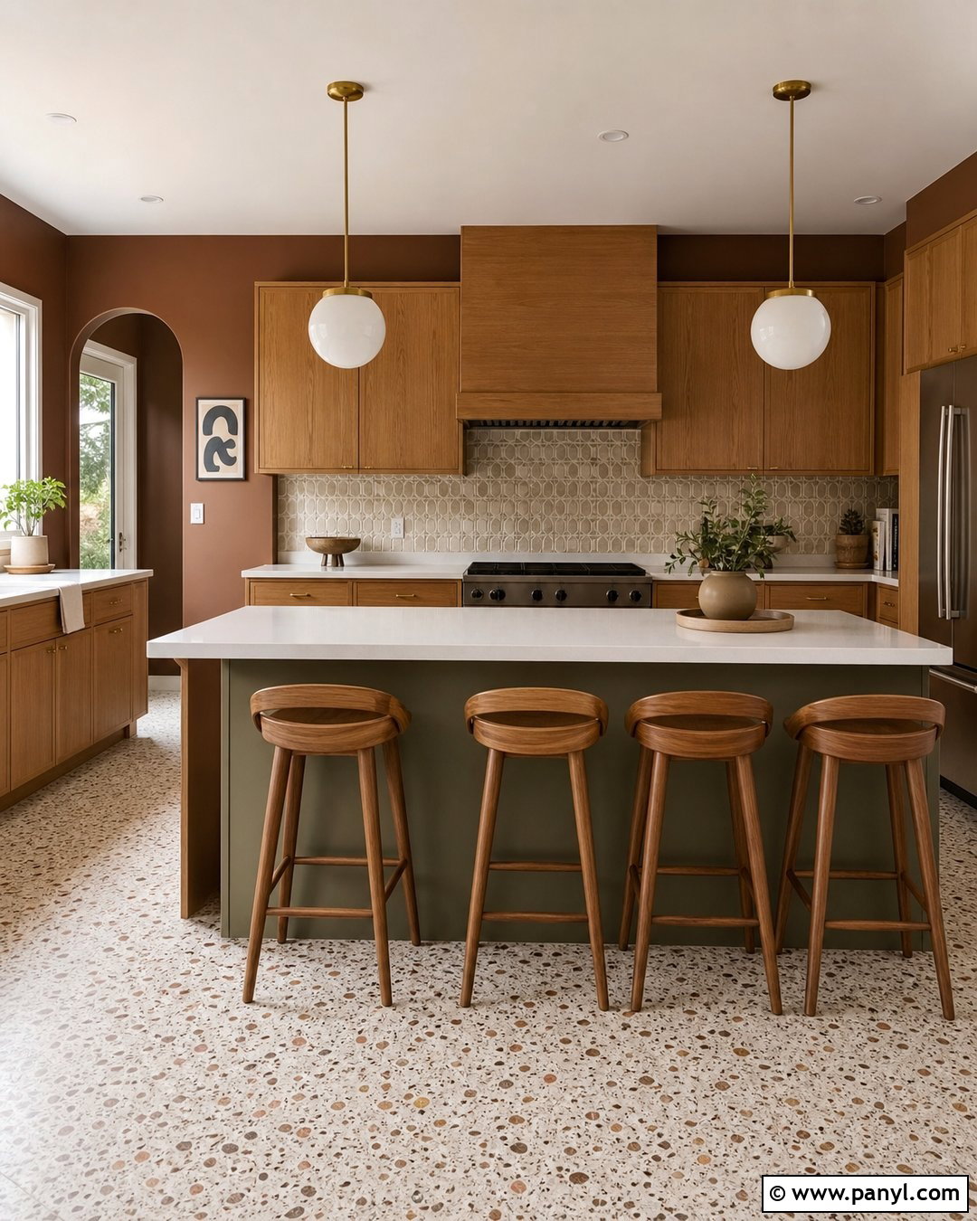 Mid Century Brown Kitchen Walls - 35 Brown Kitchen Walls
