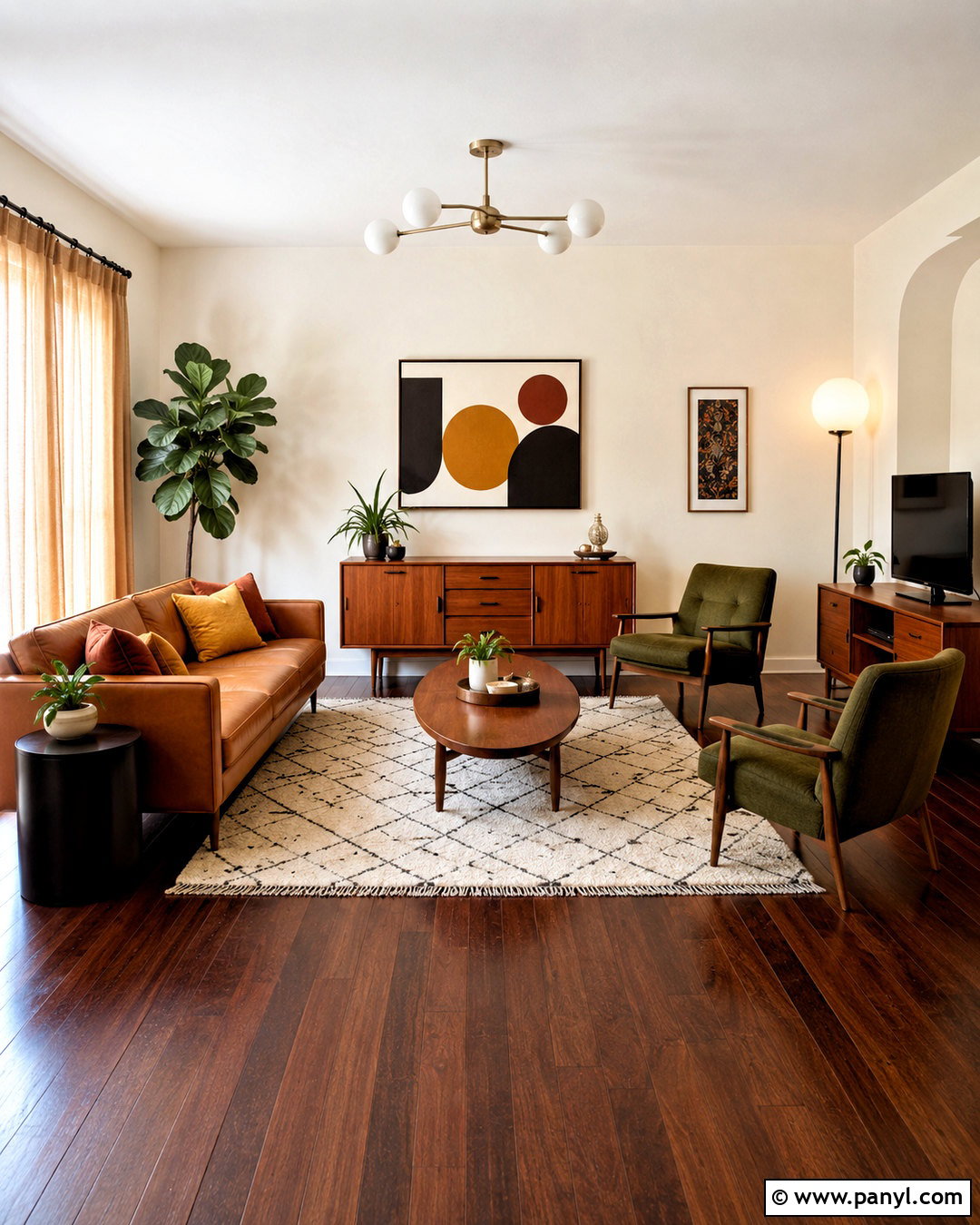 Mid Century Dark Wood Floor Living Room - 20 dark wooden floor living room ideas