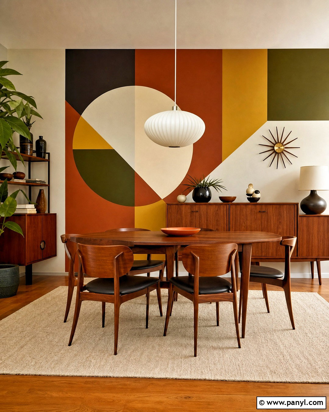 Mid Century Geometric Wall - 20 geometric wall design ideas
