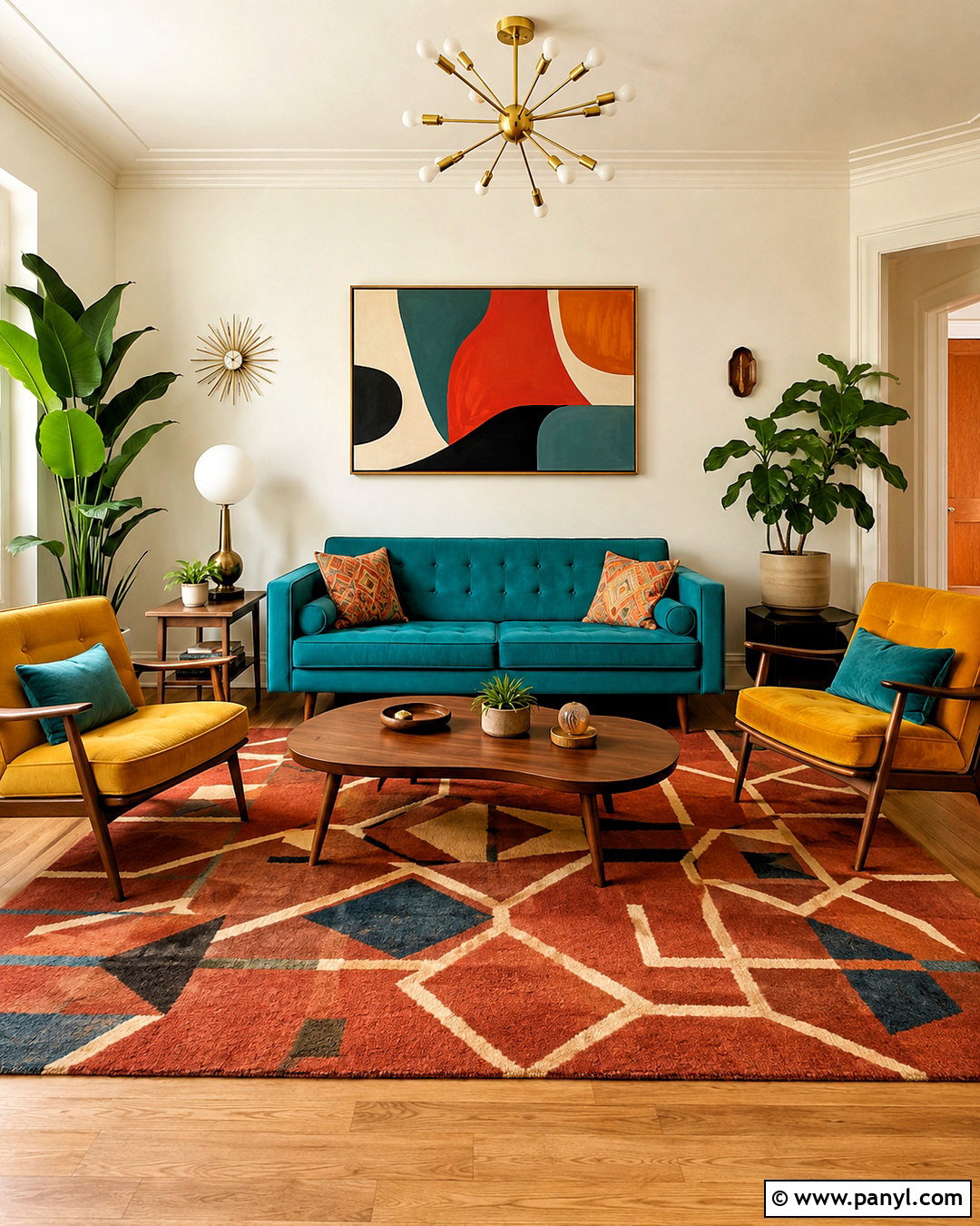 Mid Century Modern Colorful Living Room - 20 mid century modern decor ideas