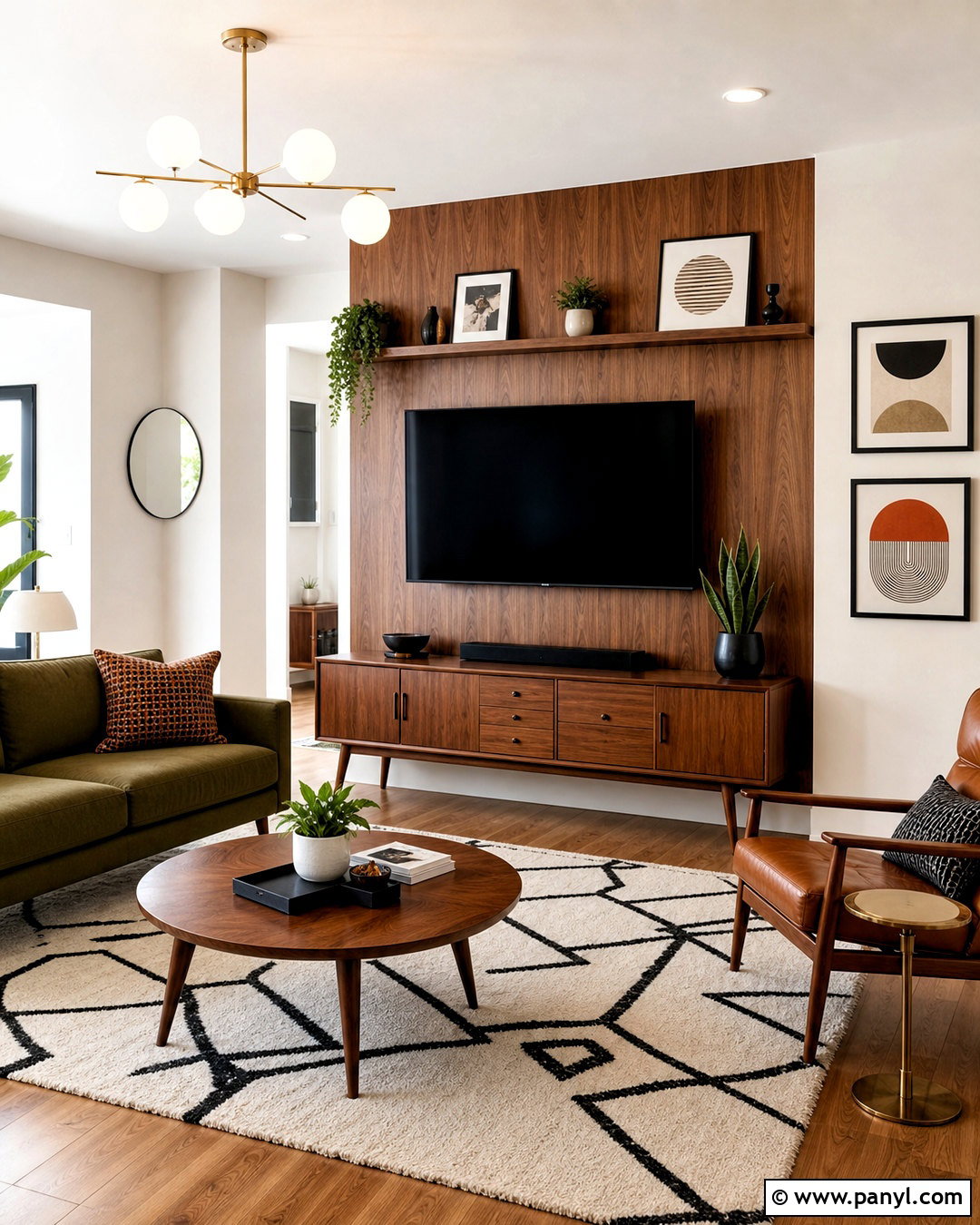 Mid Century Modern TV Wall - 20 tv background wall design ideas