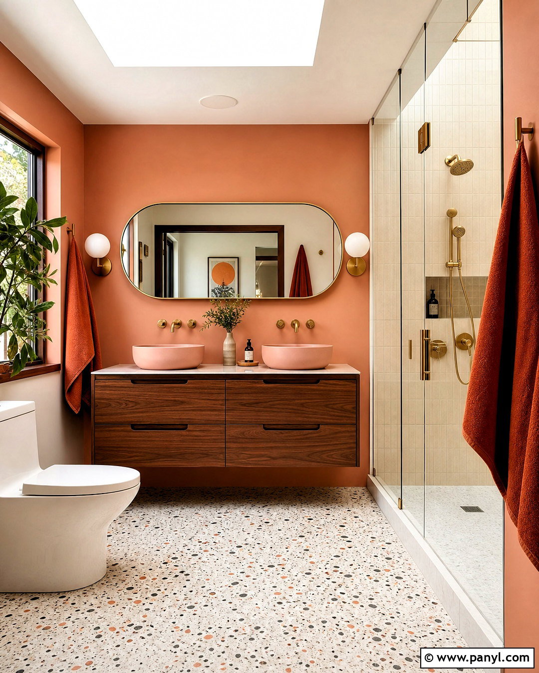 Mid Century Peach Bathroom - 20 peach bathroom ideas