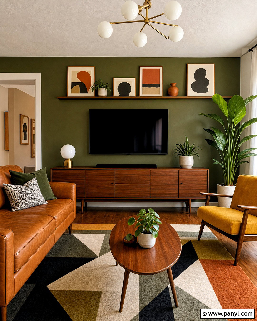 Mid-Century TV Wall - 20 tv decoration wall modern ideas