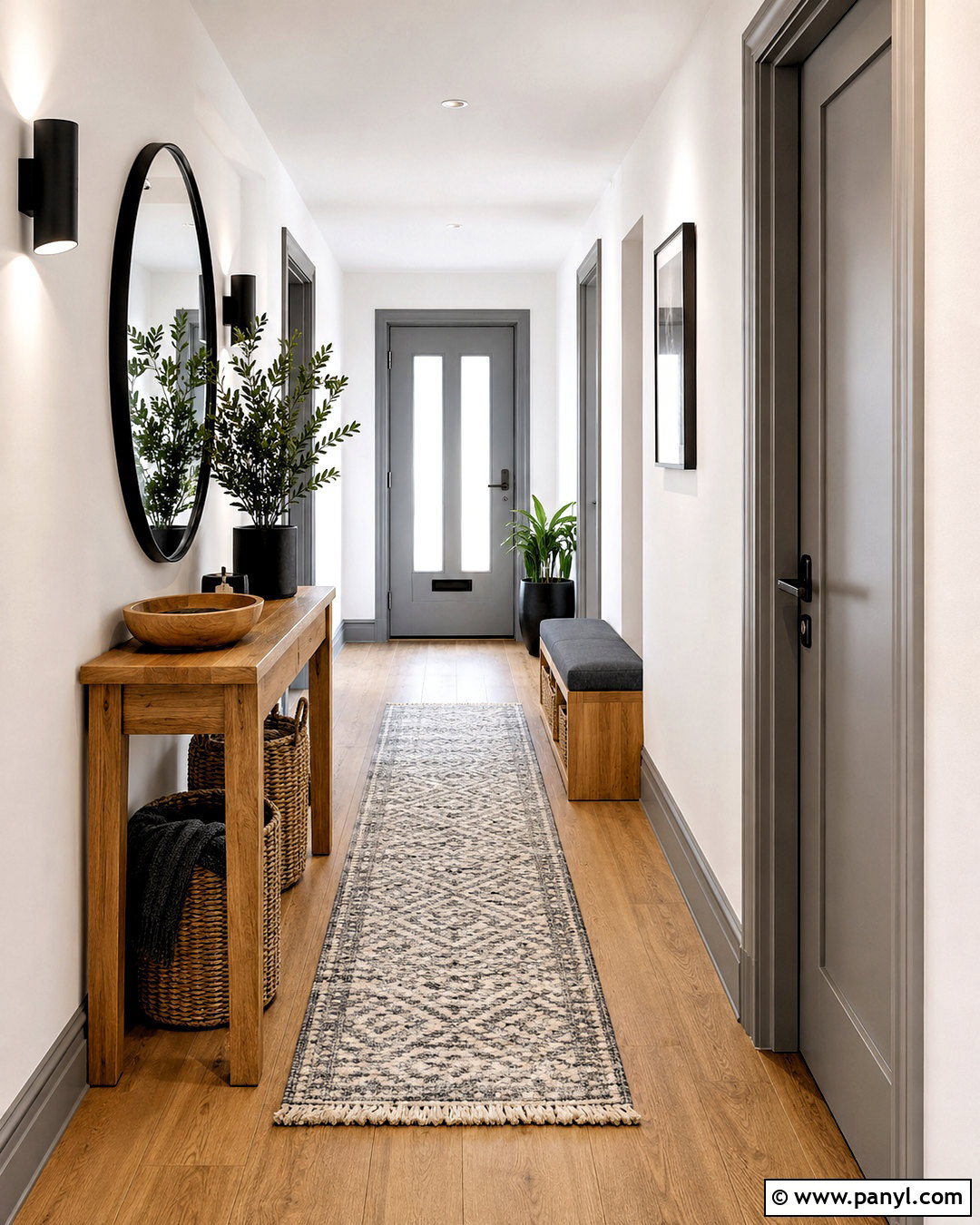 Mid Grey Skirting Hallway - 20 White Walls Grey Skirting Ideas
