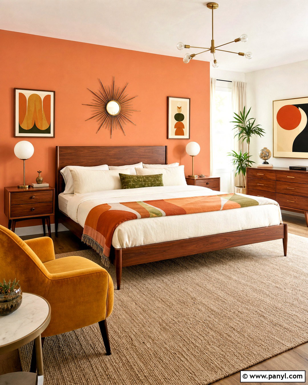 Midcentury Apricot Bedroom - 20 apricot bedroom ideas