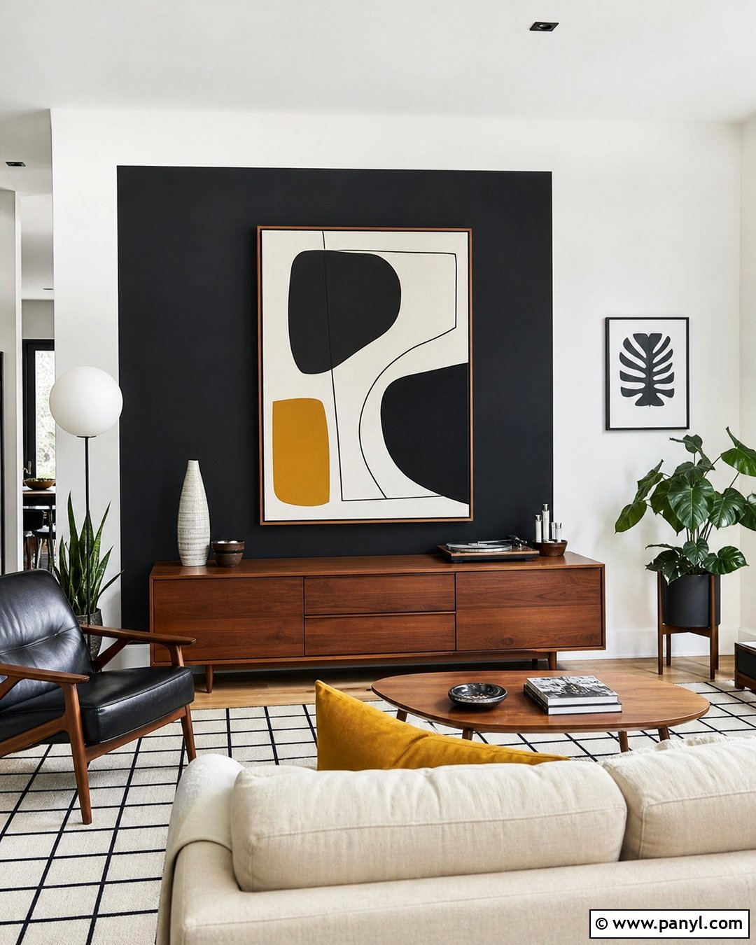 Midcentury Black And White Wall - 35 black and white walls
