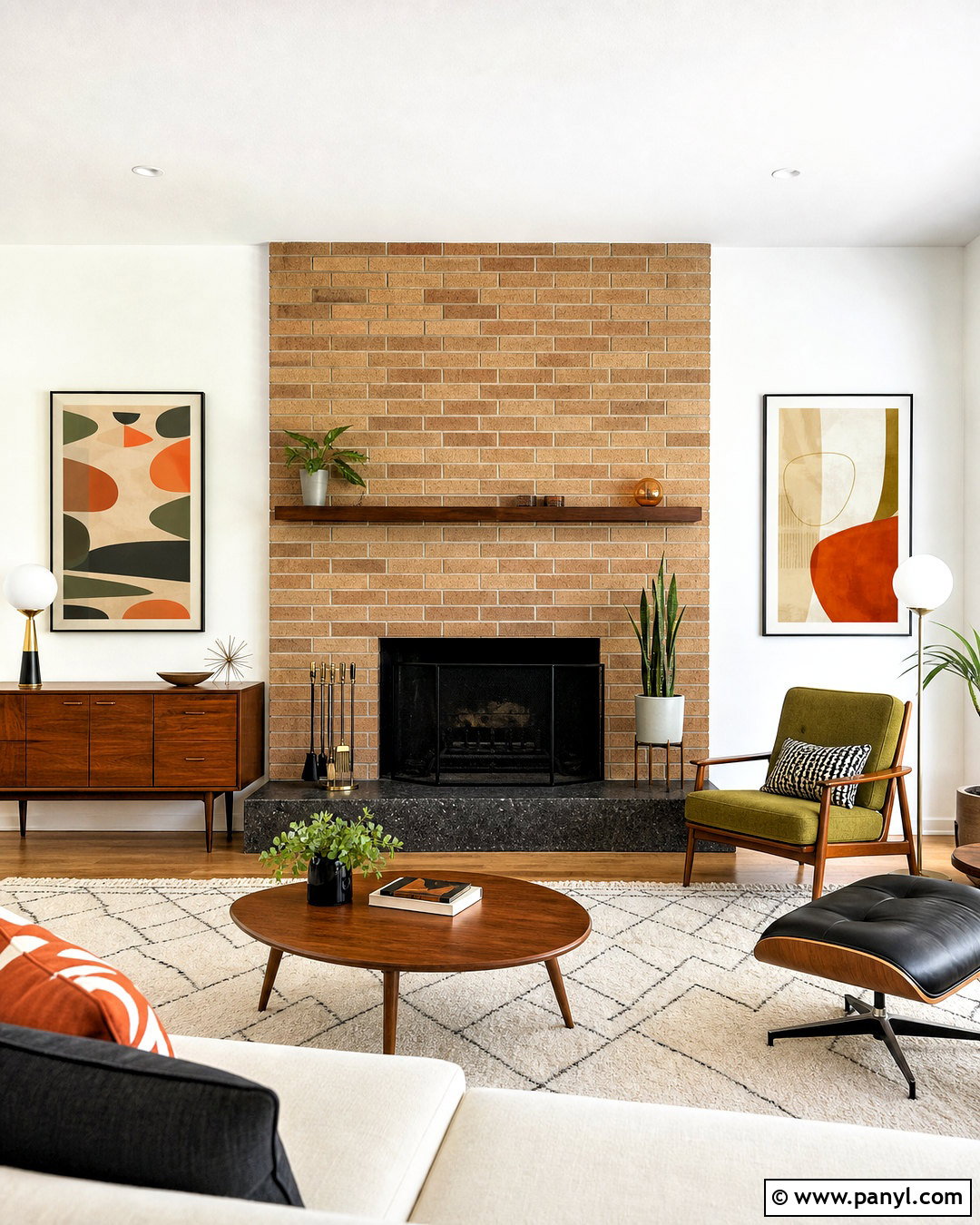 Midcentury Brick Fireplace Update - 20 updating fireplace brick ideas