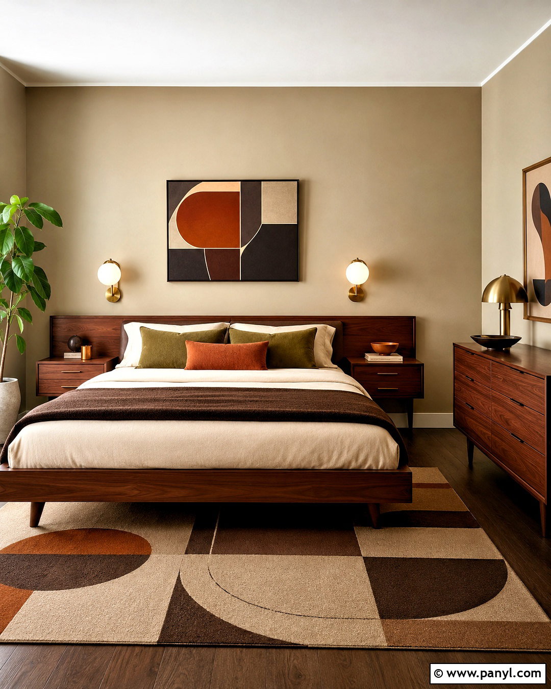 Midcentury Chocolate Brown Bedroom - 20 chocolate brown bedroom ideas