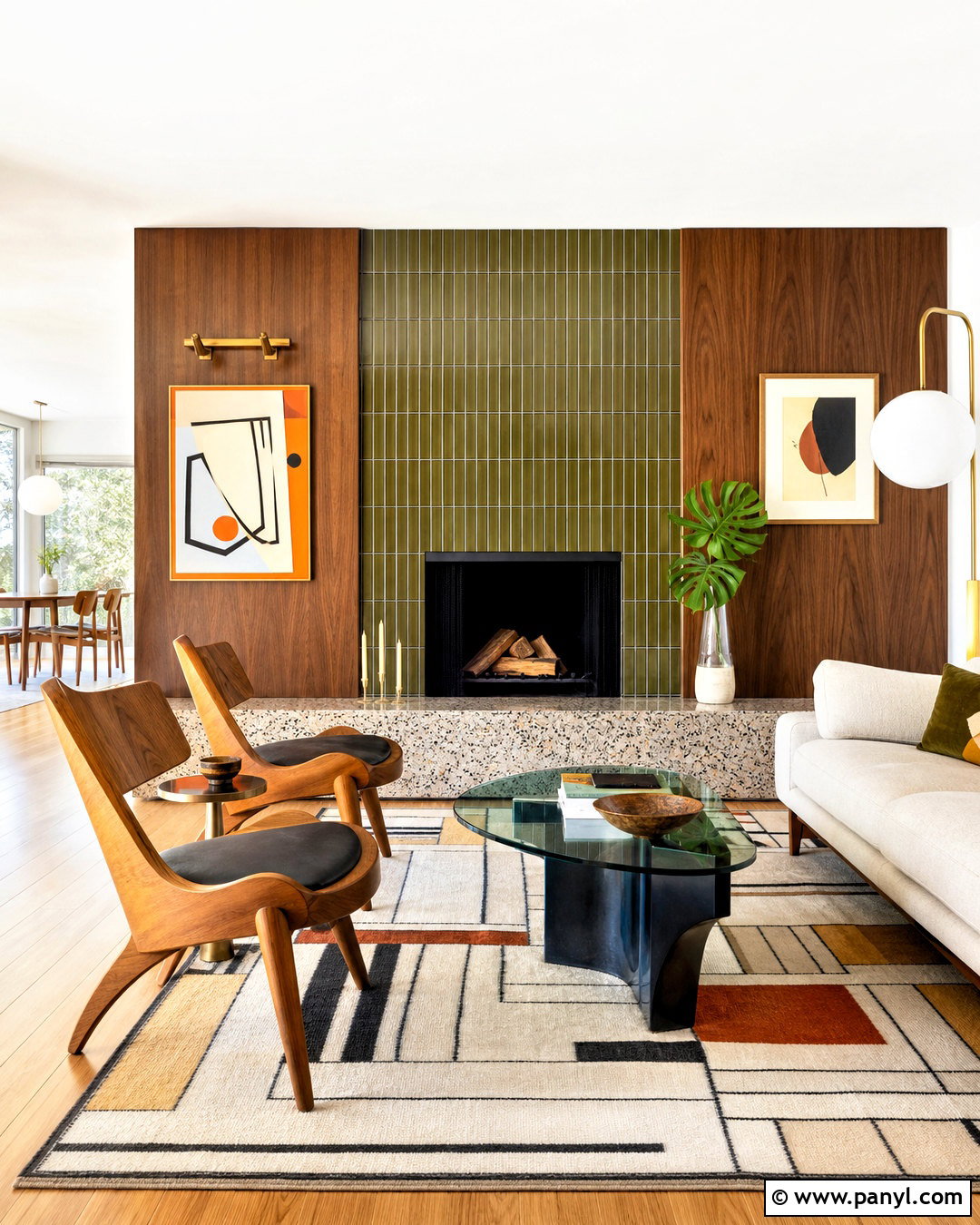 Midcentury Fireplace Wall - 20 fireplace accent wall ideas