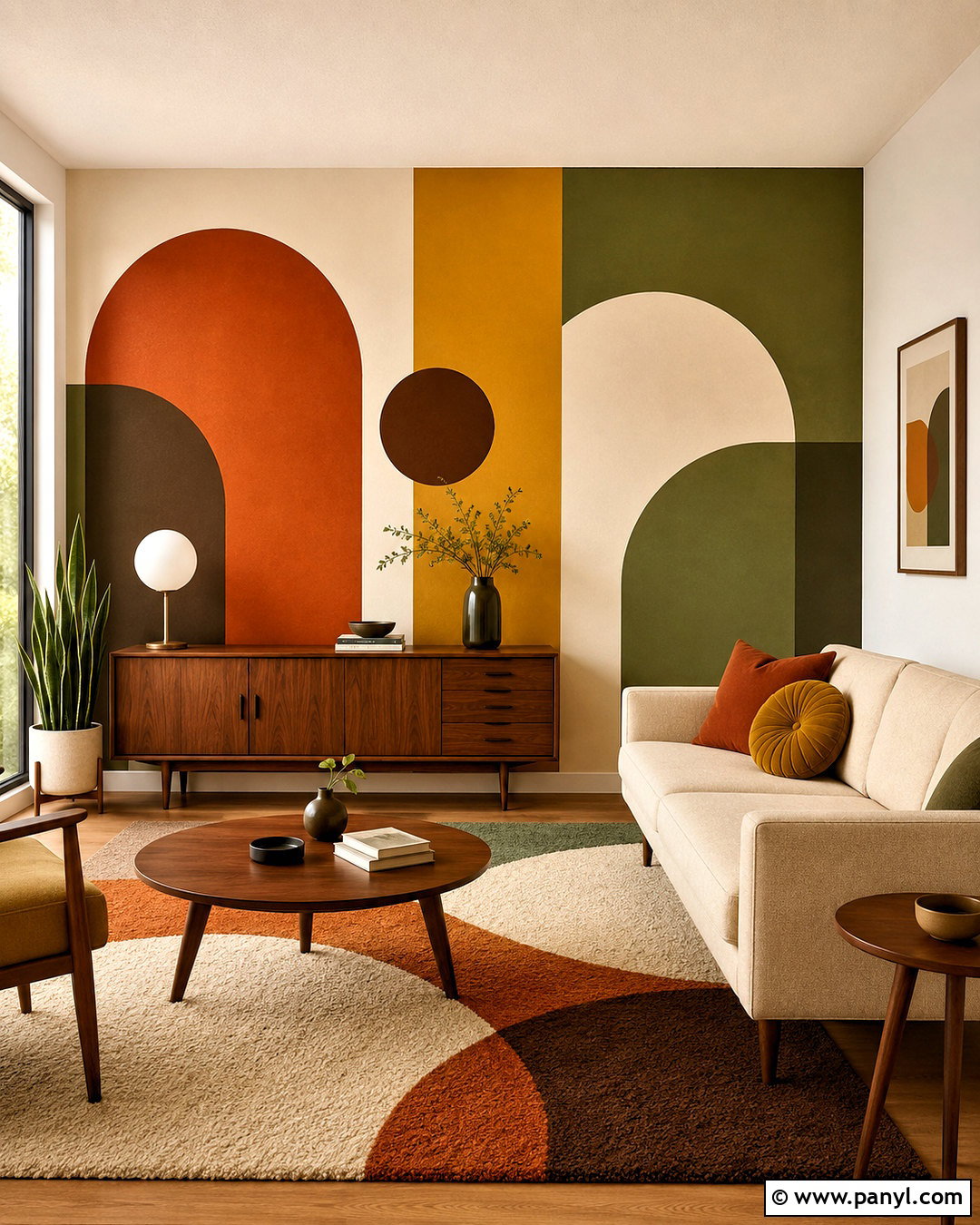 Midcentury Geometric Wall Paint - 35 Simple Geometric Wall Paint Ideas