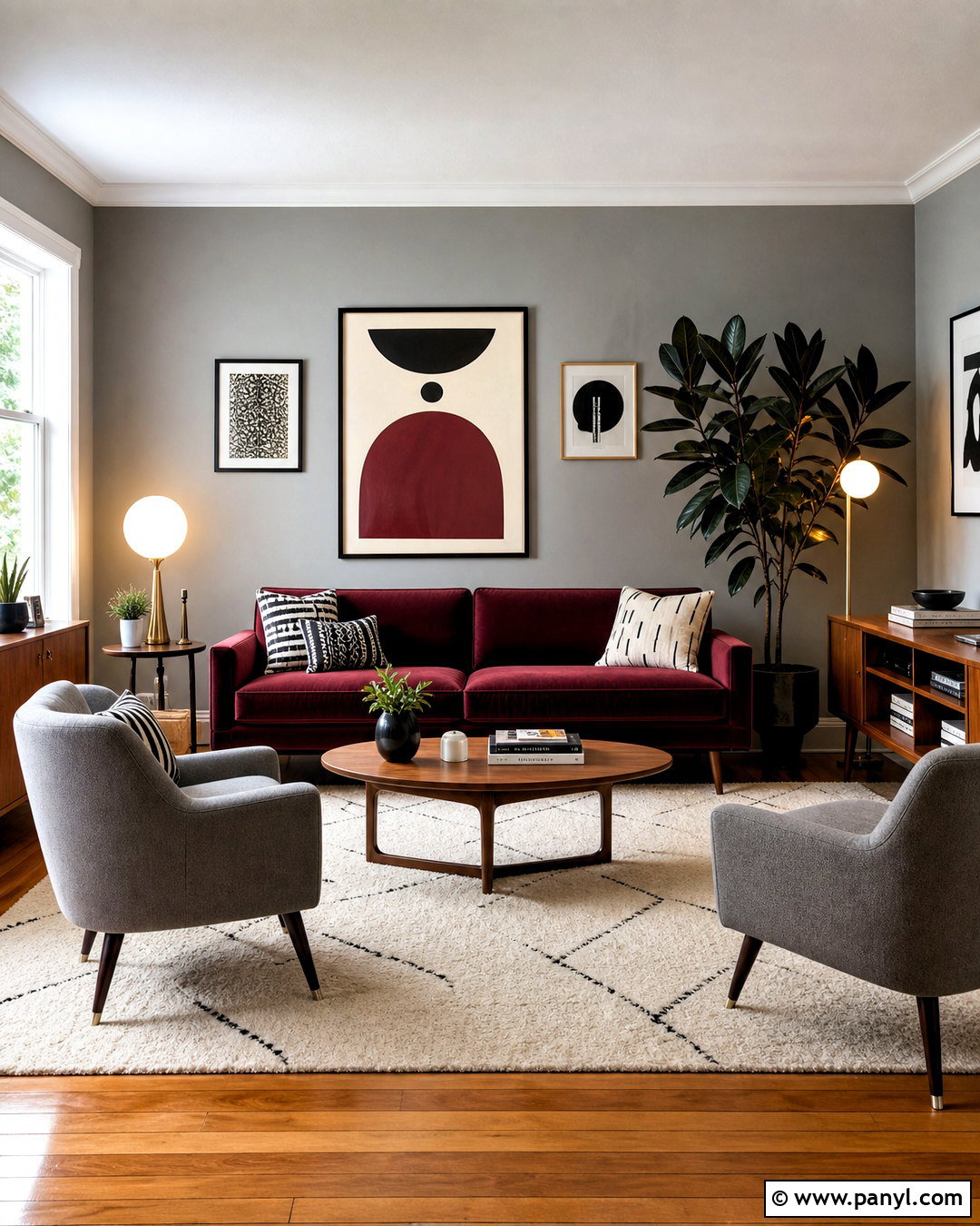 20 Grey and Maroon Living Room Ideas for Rich, Cozy Style