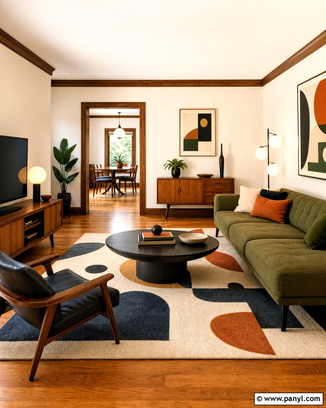 Midcentury Interior With Stained Trim - 20 stained trim interior ideas