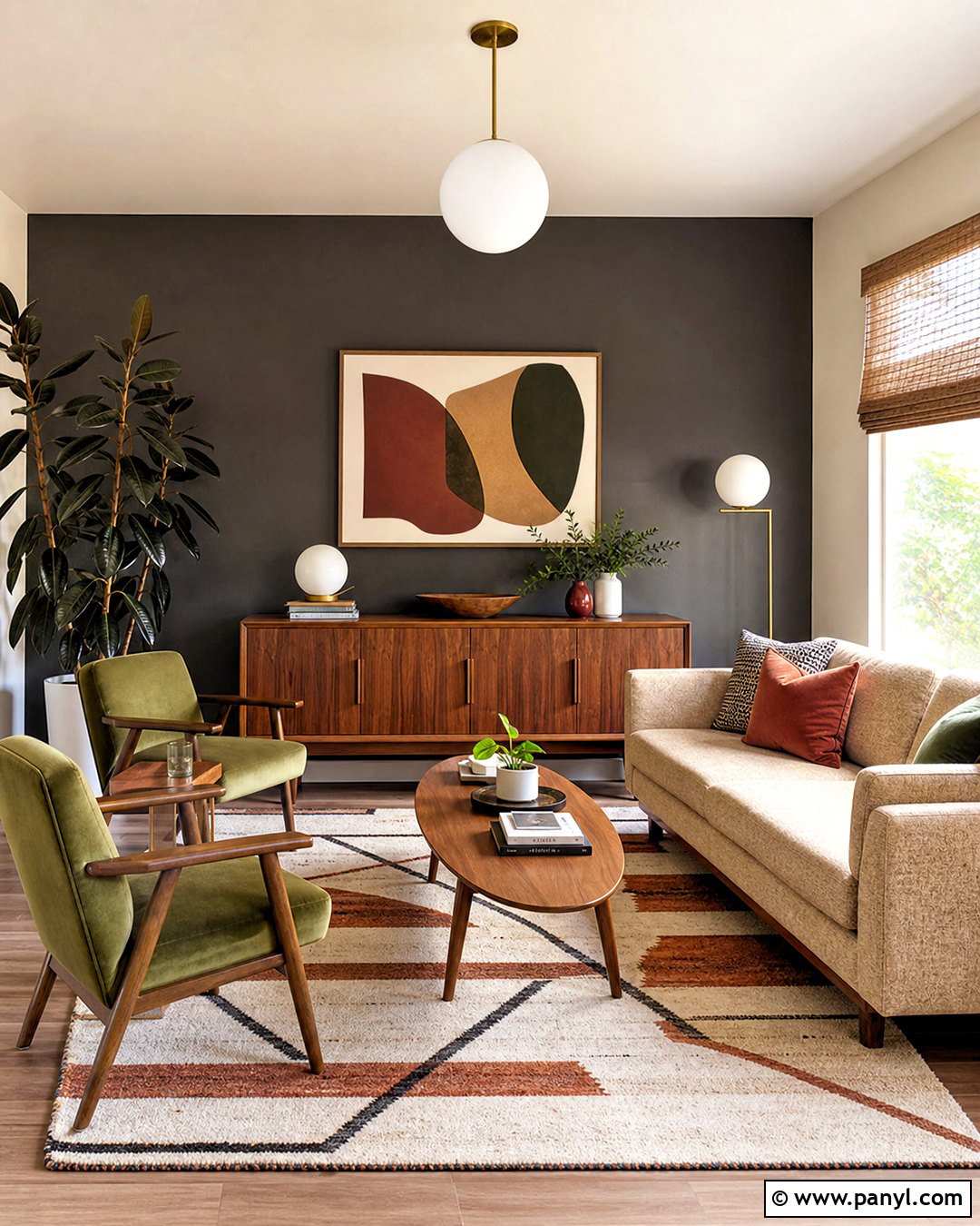 Midcentury Iron Ore Living Room - 20 iron ore living room ideas