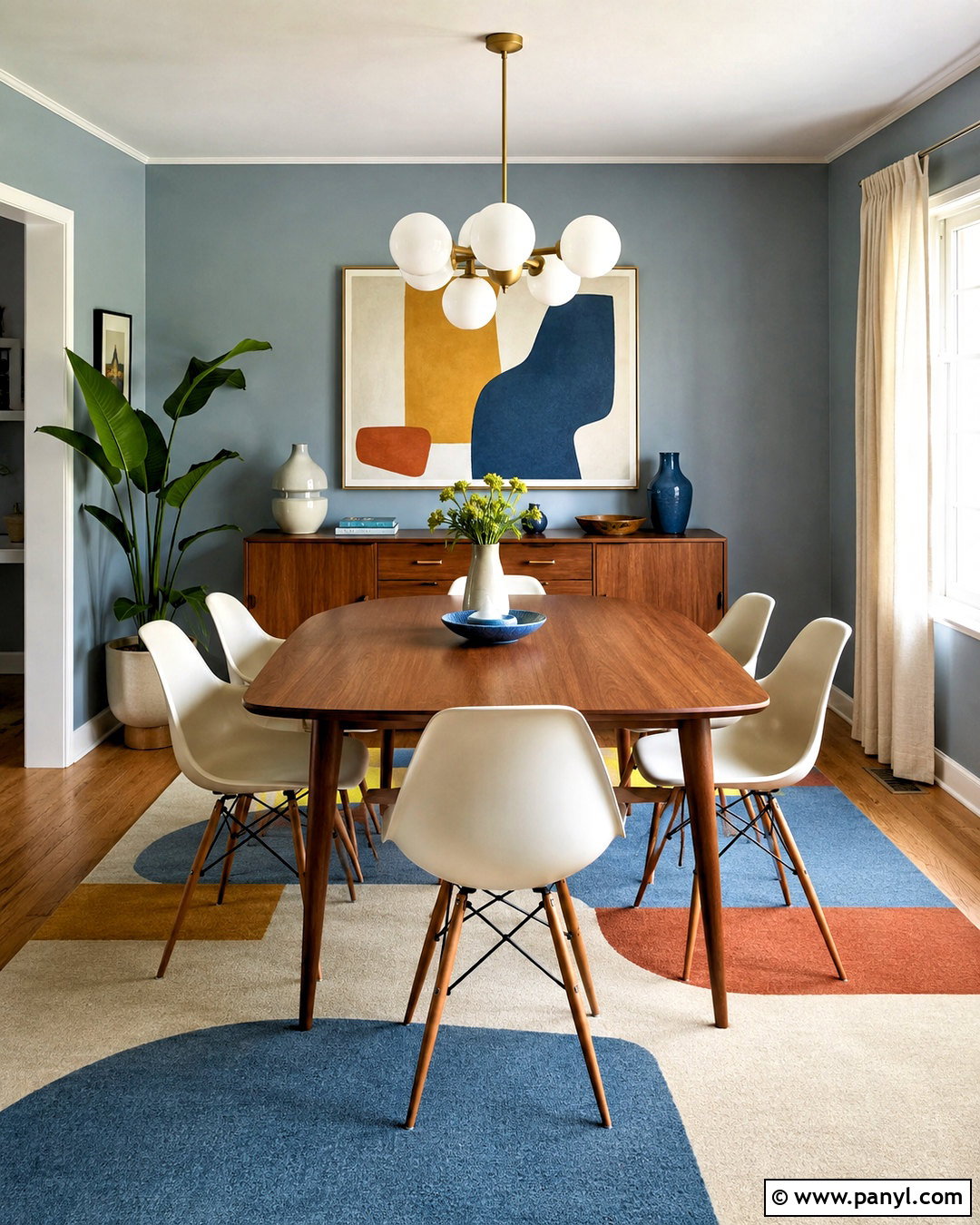 Midcentury Light Blue Dining Room - 20 light blue dining room ideas