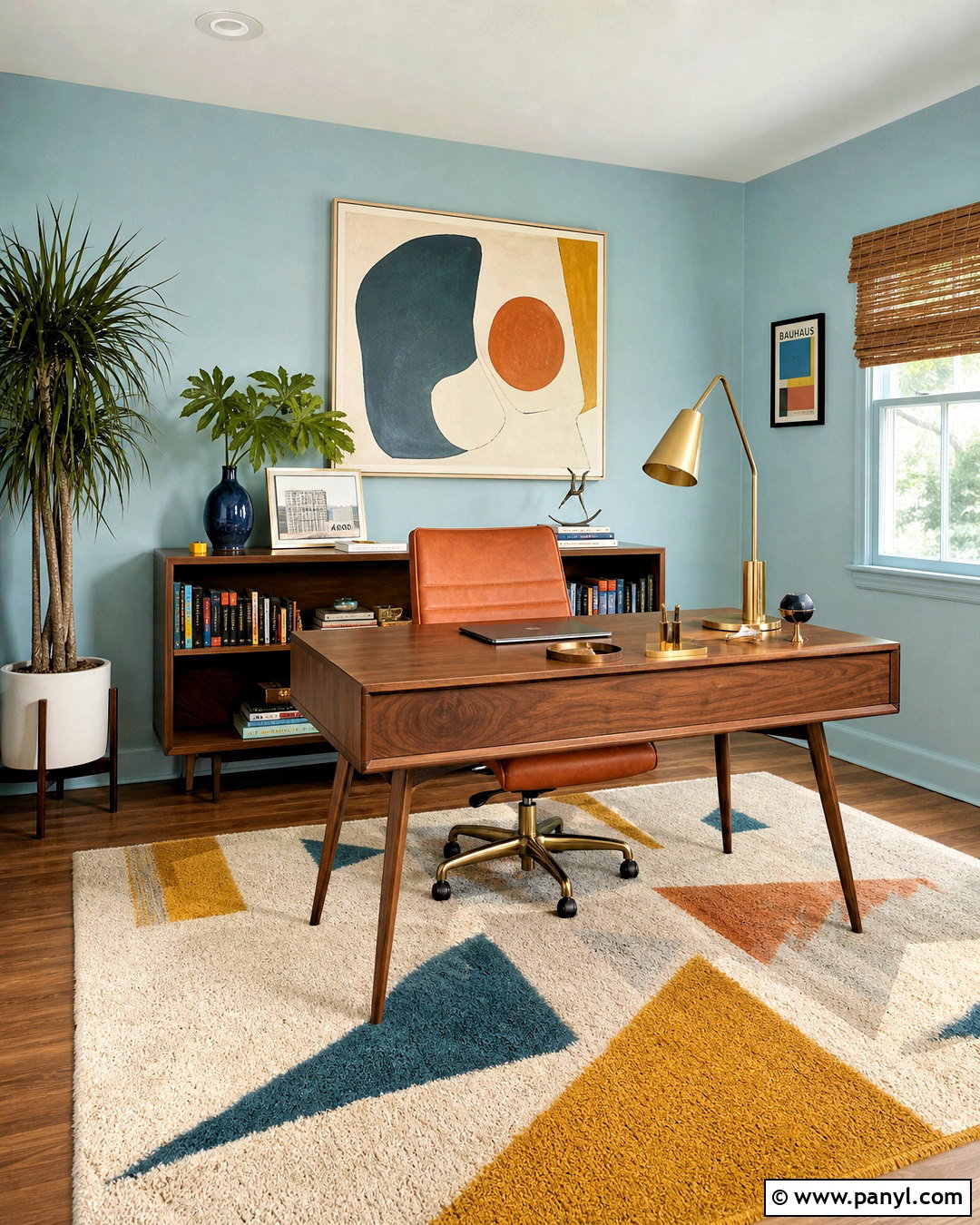 Midcentury Light Blue Office Walls - 20 light blue office walls