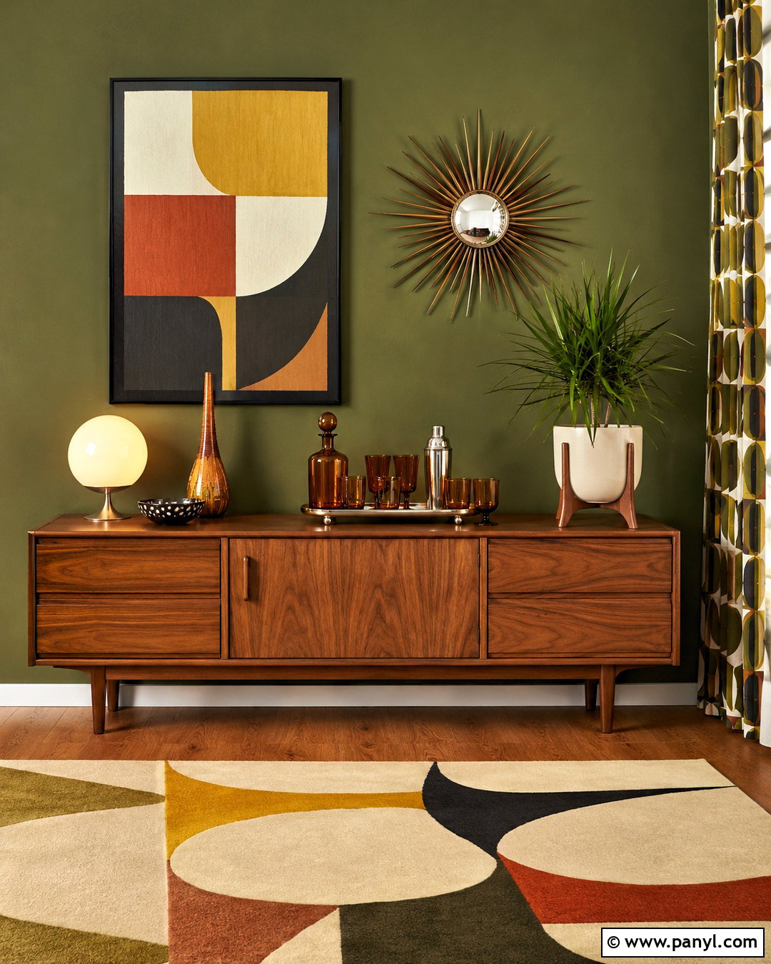 Midcentury Modern Cocktail Wall - 20 cocktail wall ideas