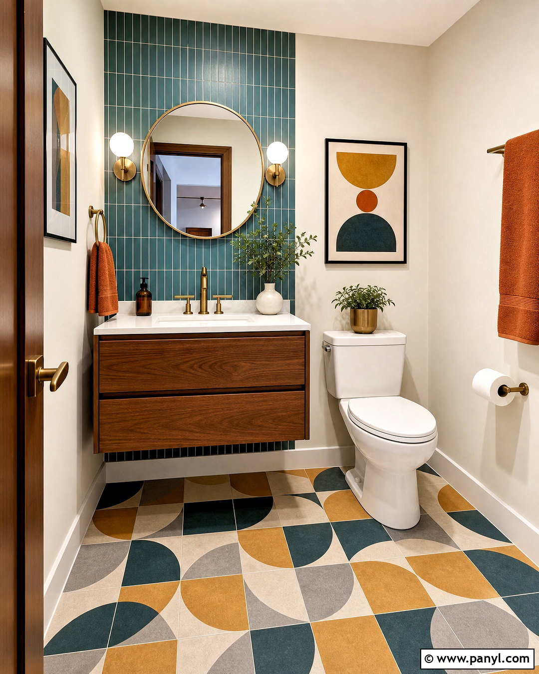 Midcentury Modern Half Bathroom - 20 half bathroom design ideas
