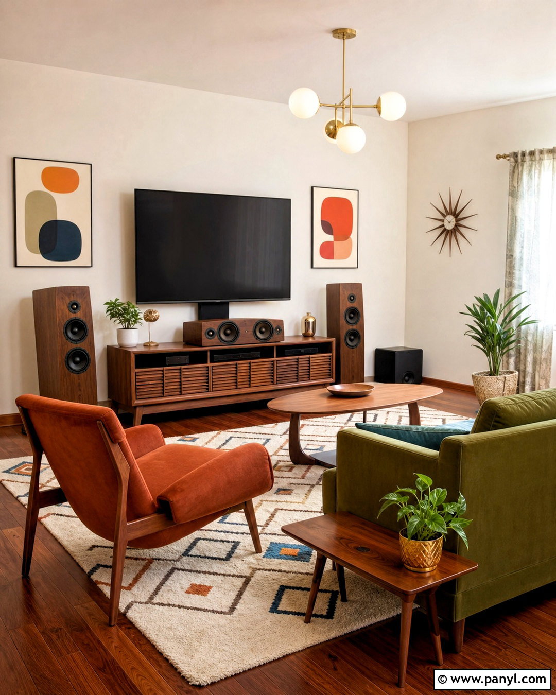 Midcentury Modern Surround Sound Living Room - 20 surround sound living room ideas