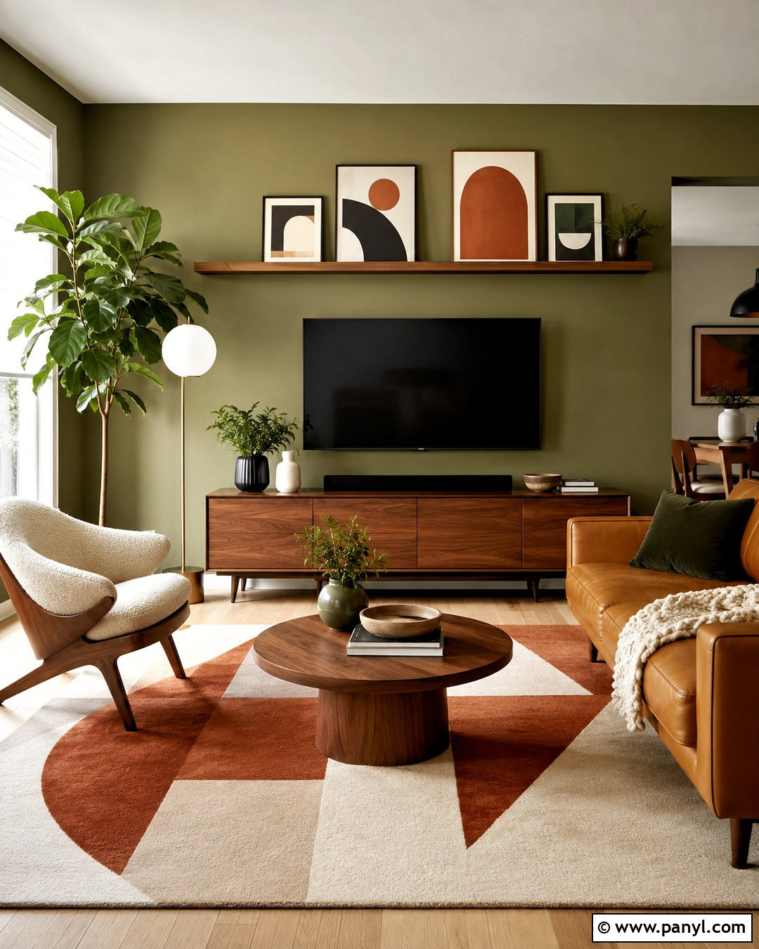 Midcentury Modern TV Wall - 20 living room inspiration tv wall ideas