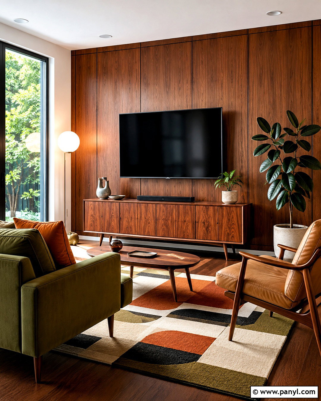 Midcentury Modern TV Wall - 20 living room tv wall design ideas