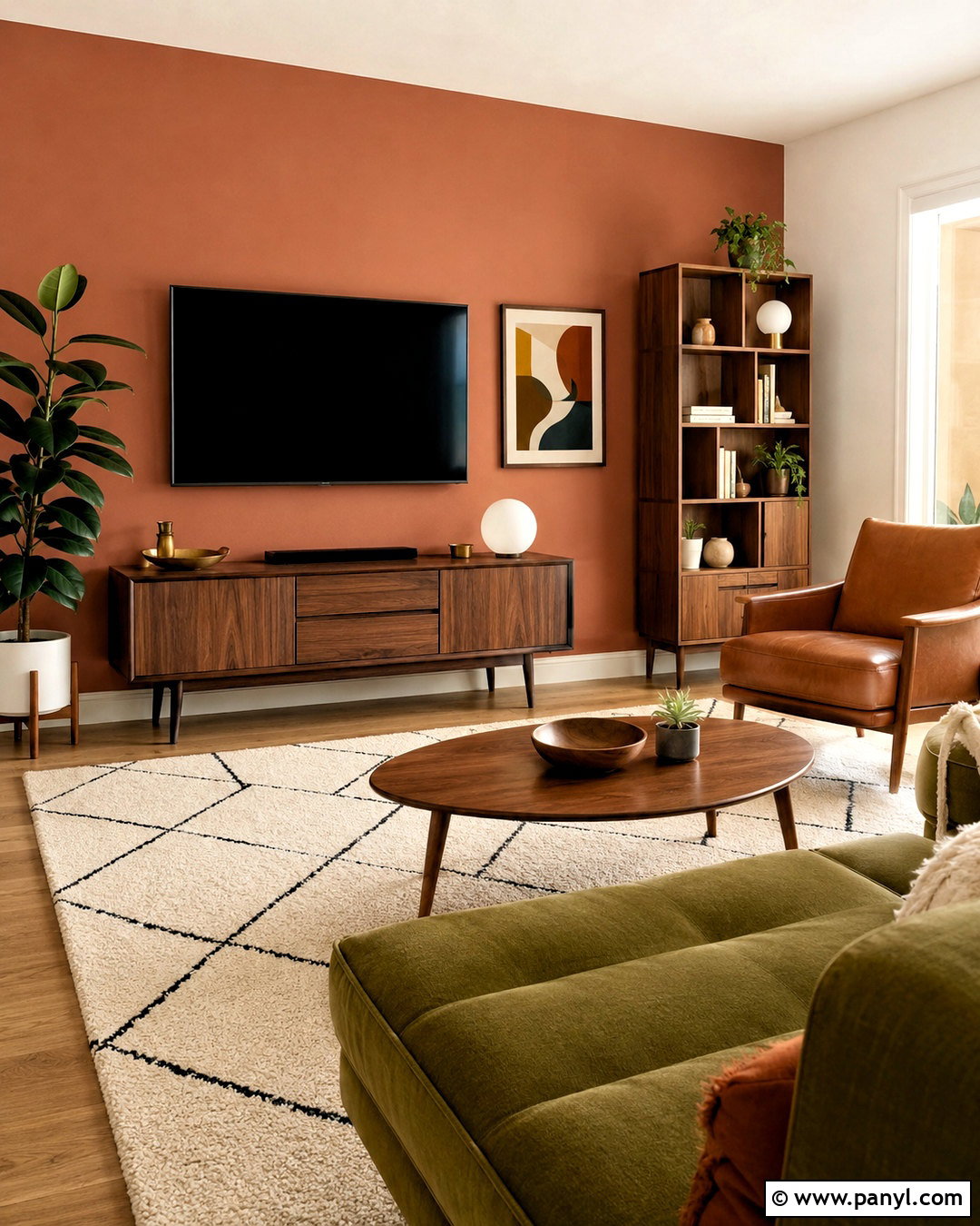 Midcentury Modern Television Wall - 20 living room television wall ideas