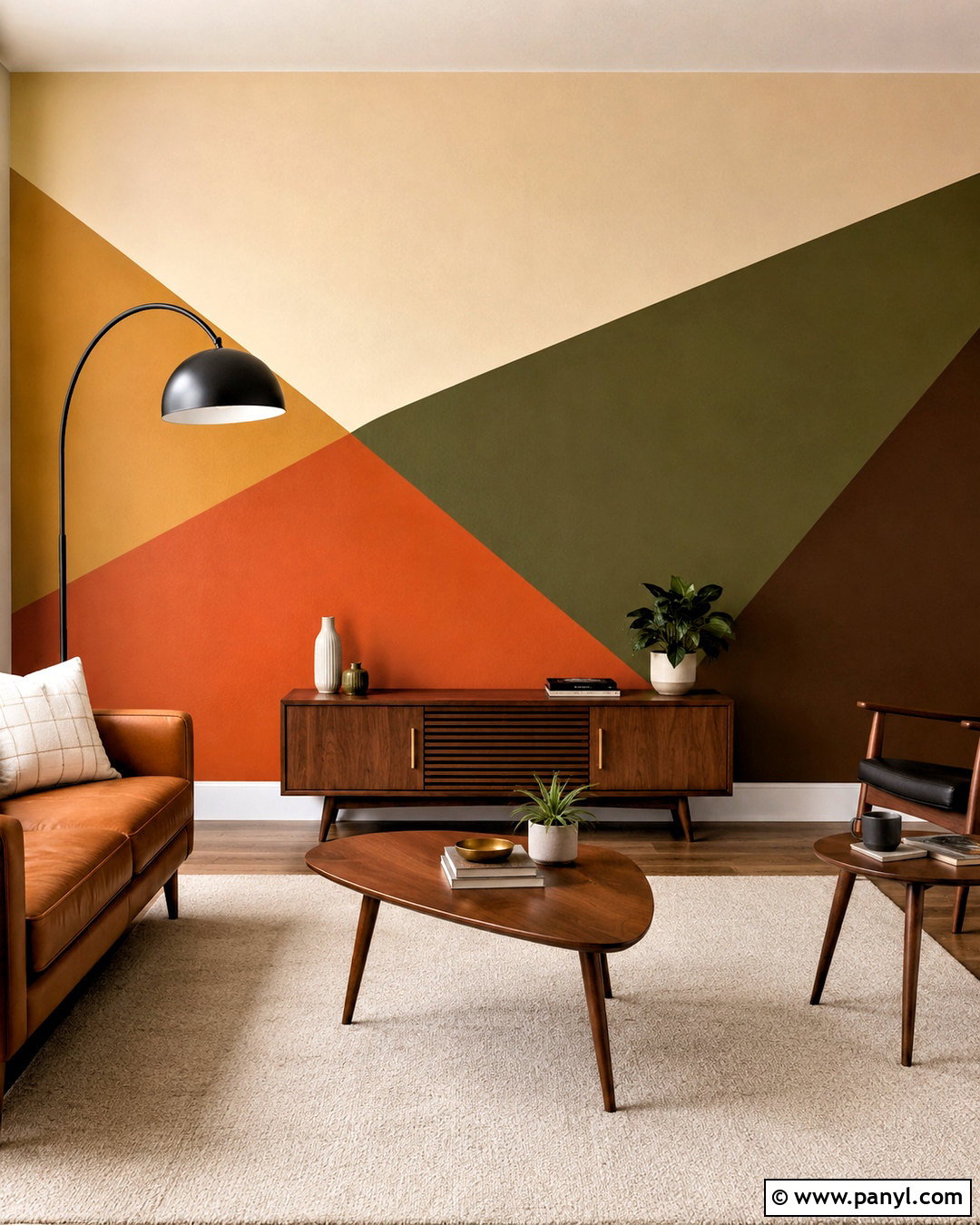 Midcentury Painters Tape Wall - 20 painters tape wall ideas