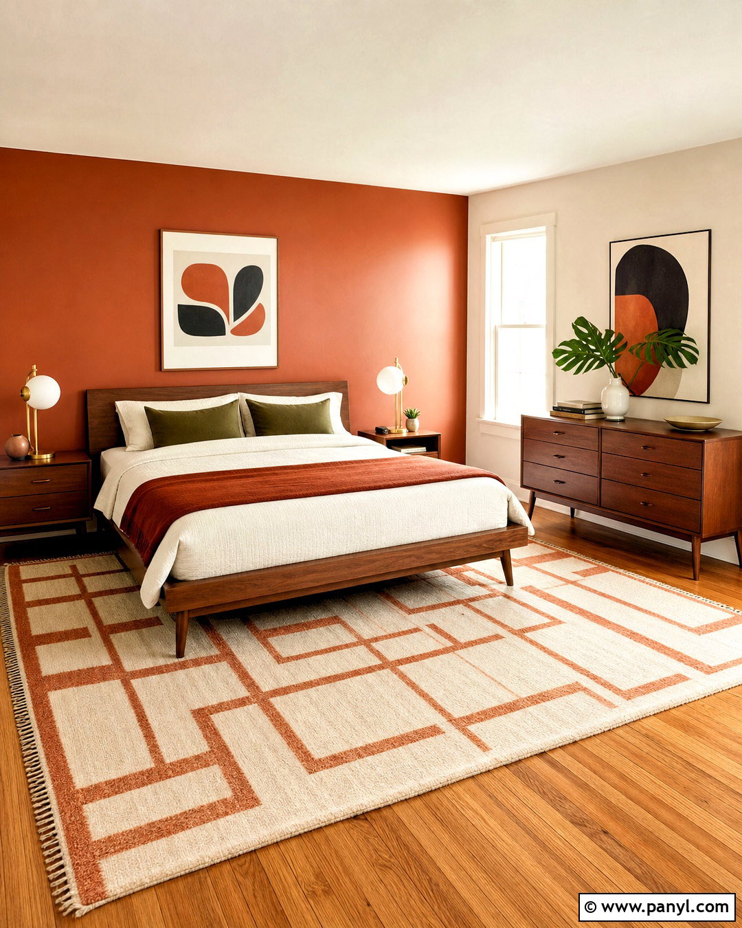 Midcentury Terracotta Bedroom - 20 terracotta bedroom ideas