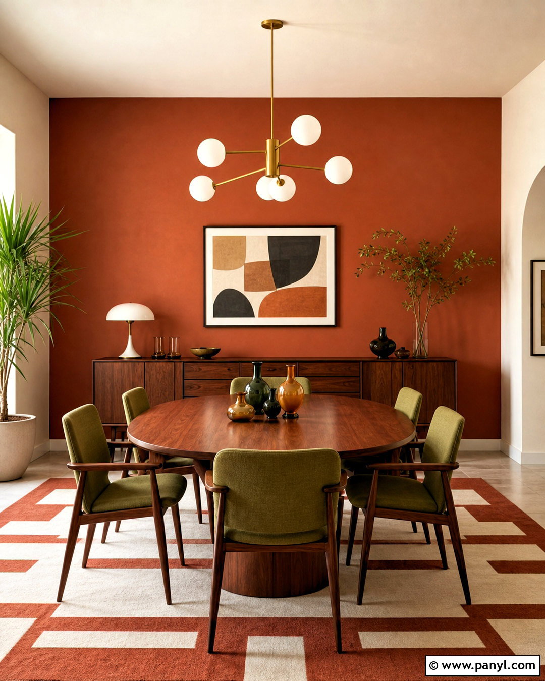 Midcentury Terracotta Dining Room - 20 terracotta dining room ideas
