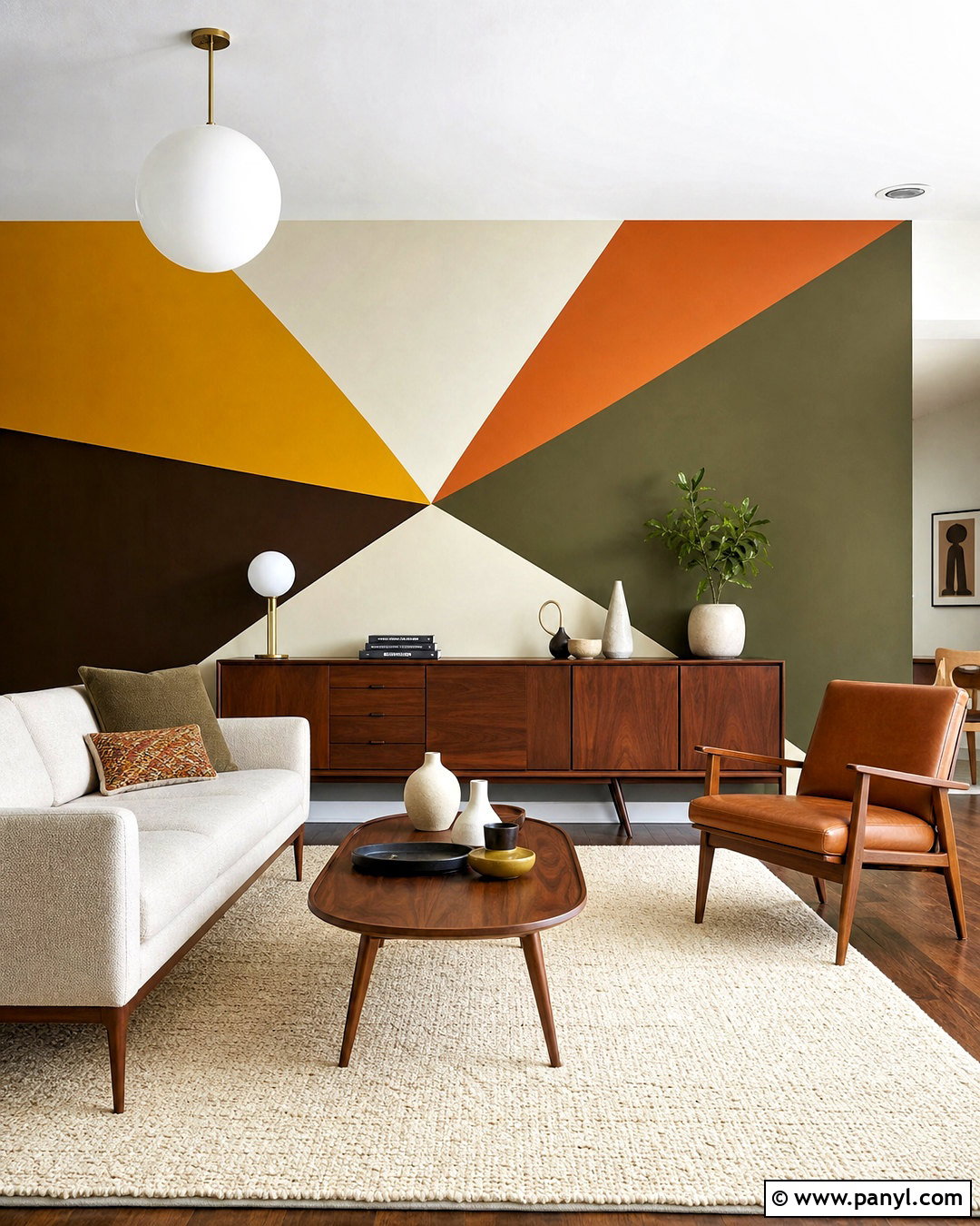 Midcentury Triangle Wall - 20 triangle wall design ideas