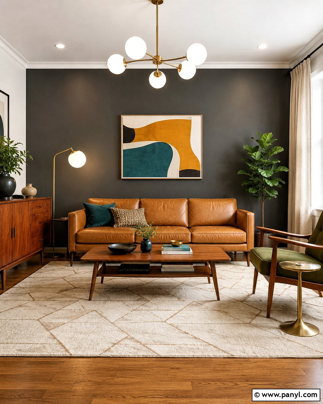 Midcentury Urbane Bronze Accent Wall - 35 urbane bronze accent wall ideas