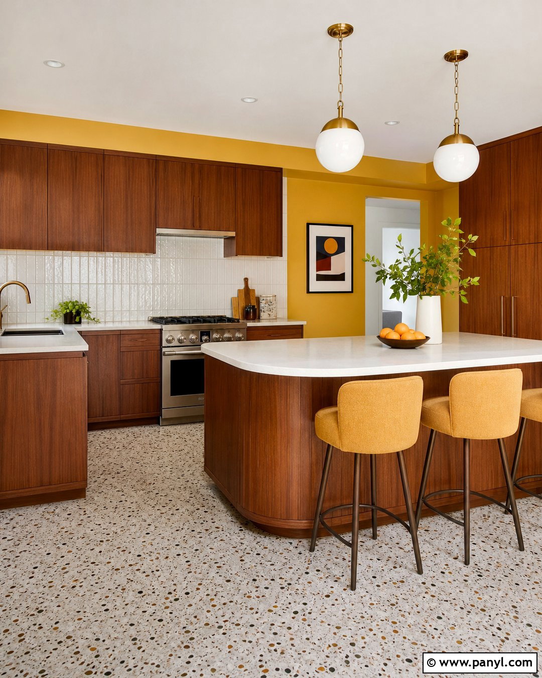 Midcentury Yellow Kitchen Walls - 45 Yellow Kitchen Walls