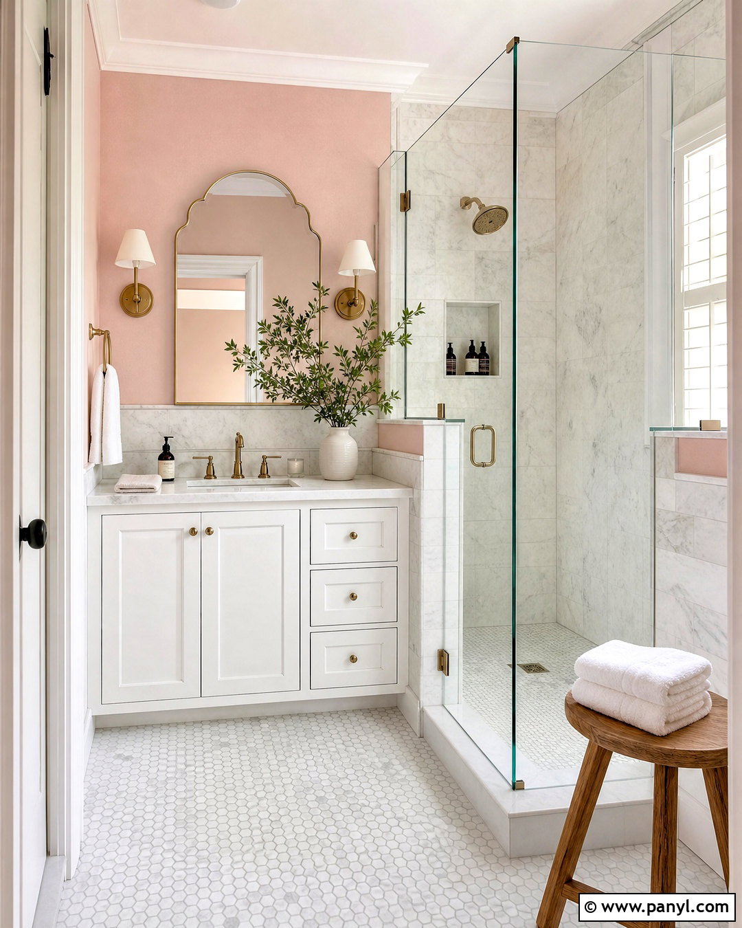 Middleton Pink Bathroom With White Marble - 20 middleton pink farrow and ball ideas