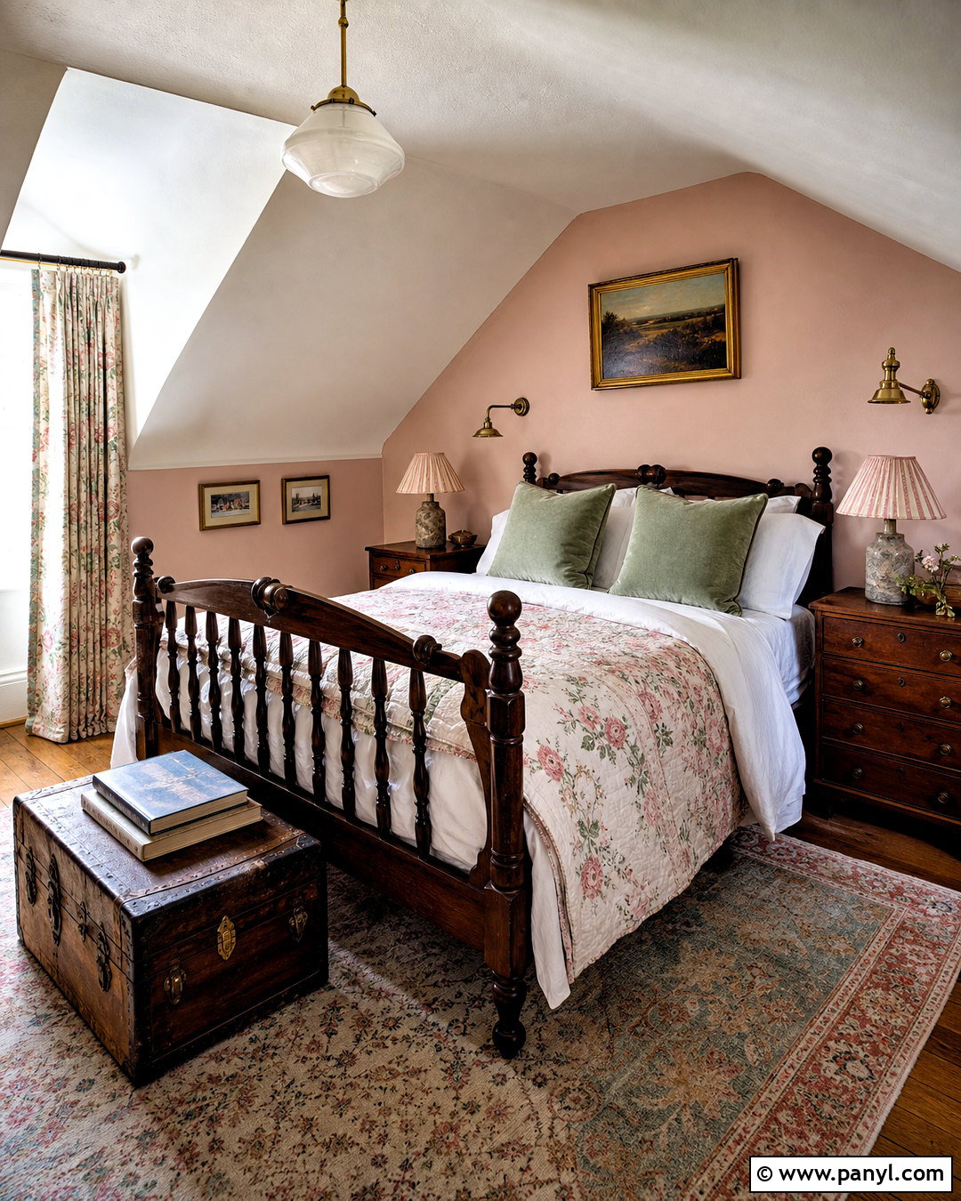 Middleton Pink Cottage Bedroom With Antique Furniture - 20 middleton pink farrow and ball ideas