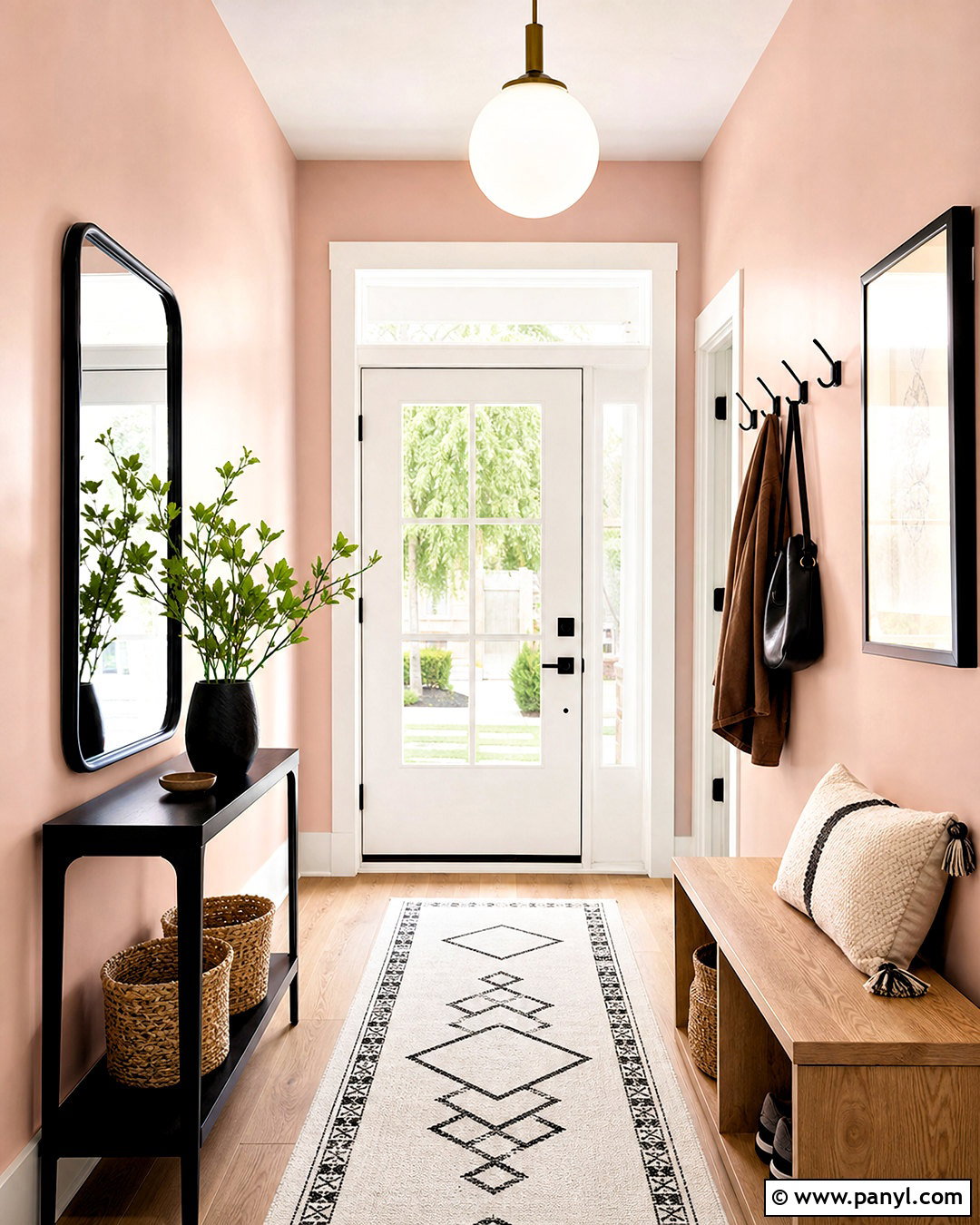 Middleton Pink Entryway With Black Accents - 20 middleton pink farrow and ball ideas