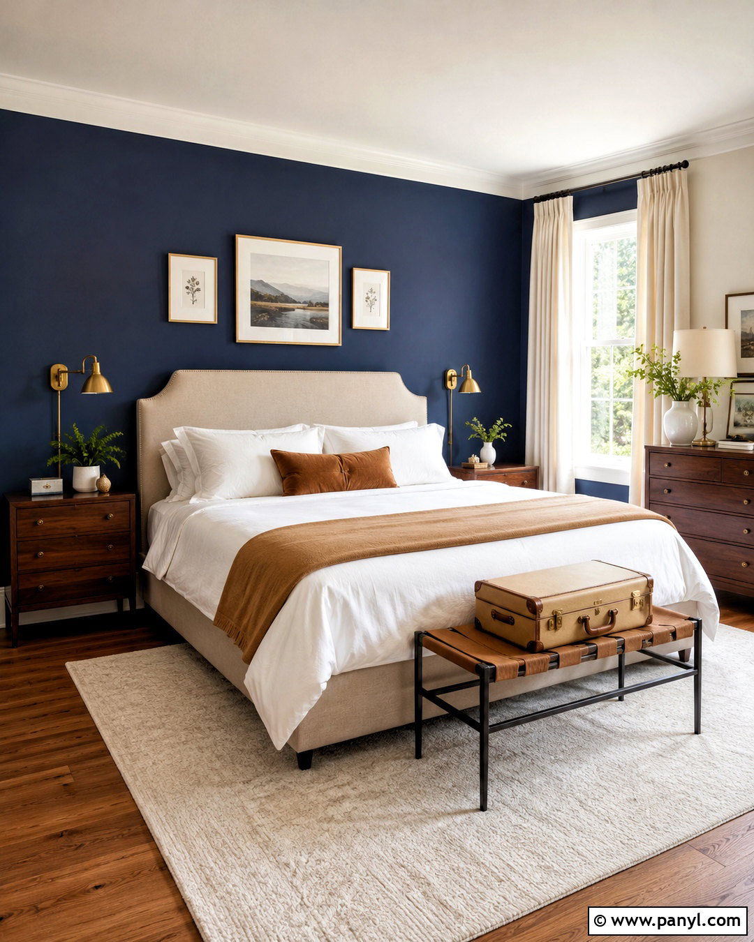 Midnight Blue Accent Wall Guest Room - 20 blue accent walls