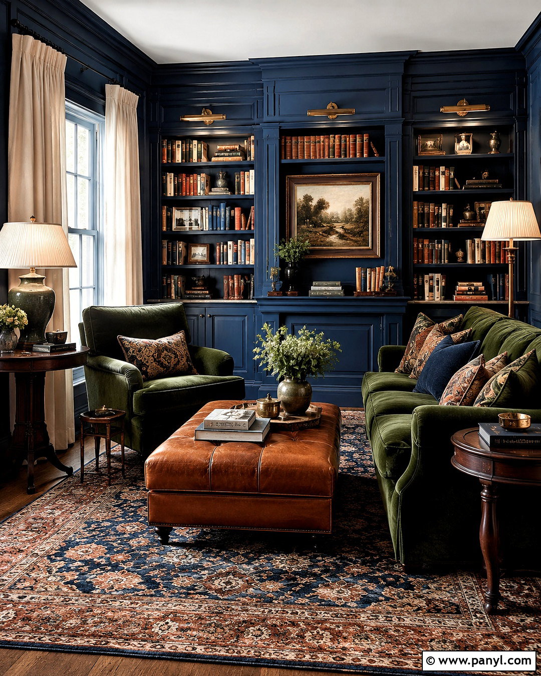 Midnight Blue And Hunter Green Library - 20 blue and green color scheme ideas