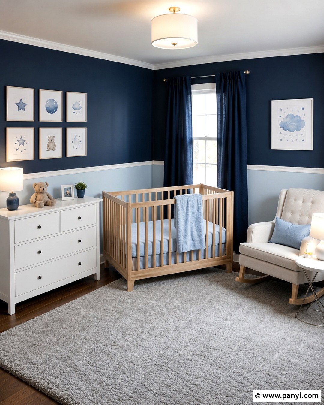 Midnight Blue And Pale Blue Nursery Walls - 20 Two Tone Walls Dark On Top Ideas