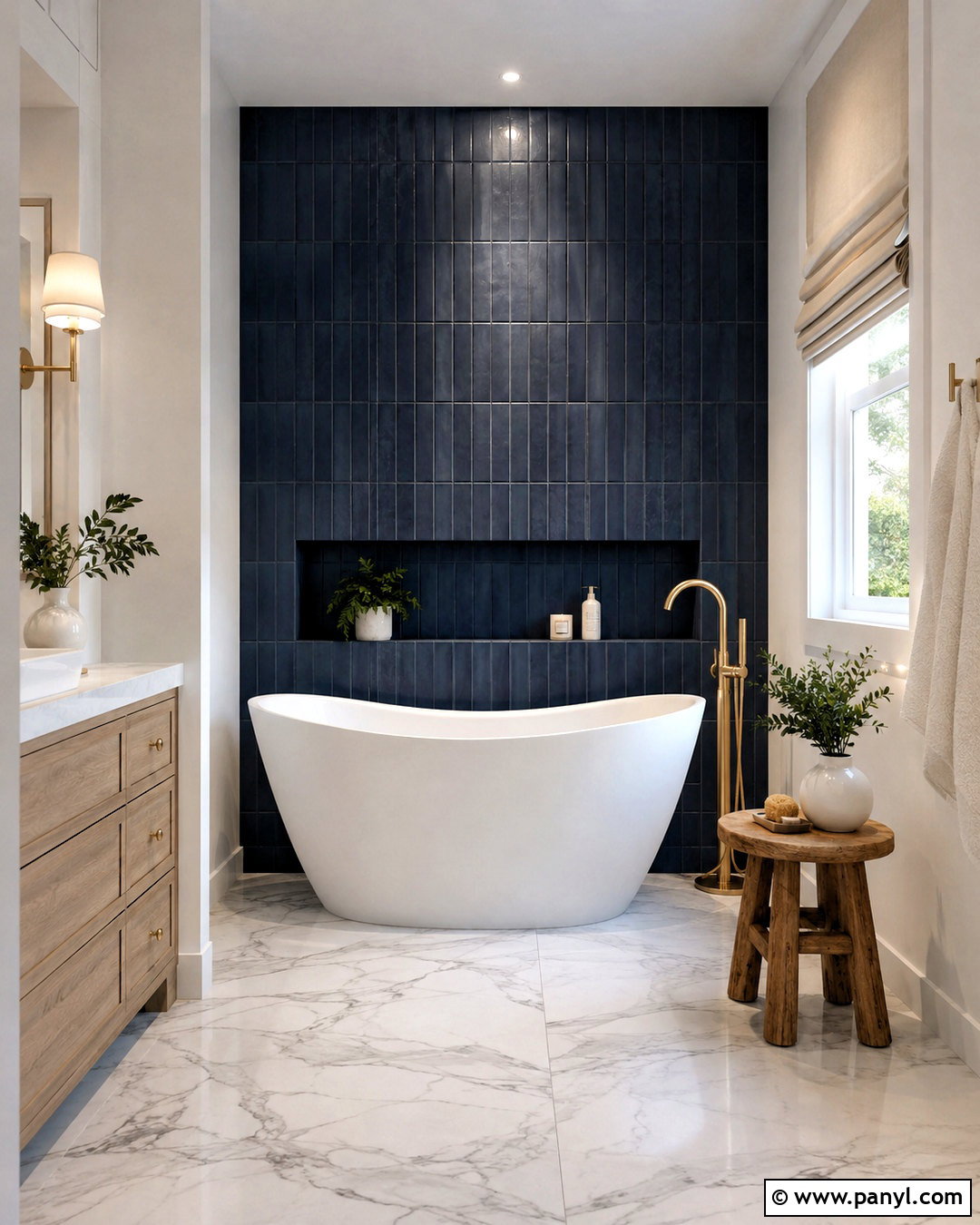 Midnight Blue Bathroom With Freestanding Tub - 20 midnight blue bathroom ideas