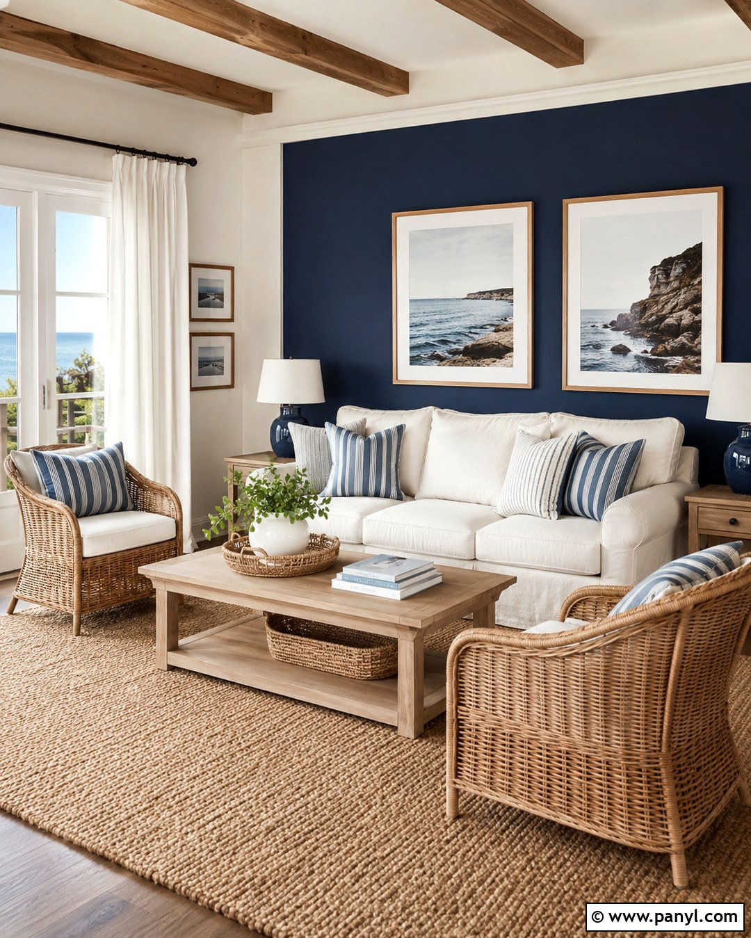 Midnight Blue Coastal Living Room - 20 Midnight Blue Wall Color Ideas